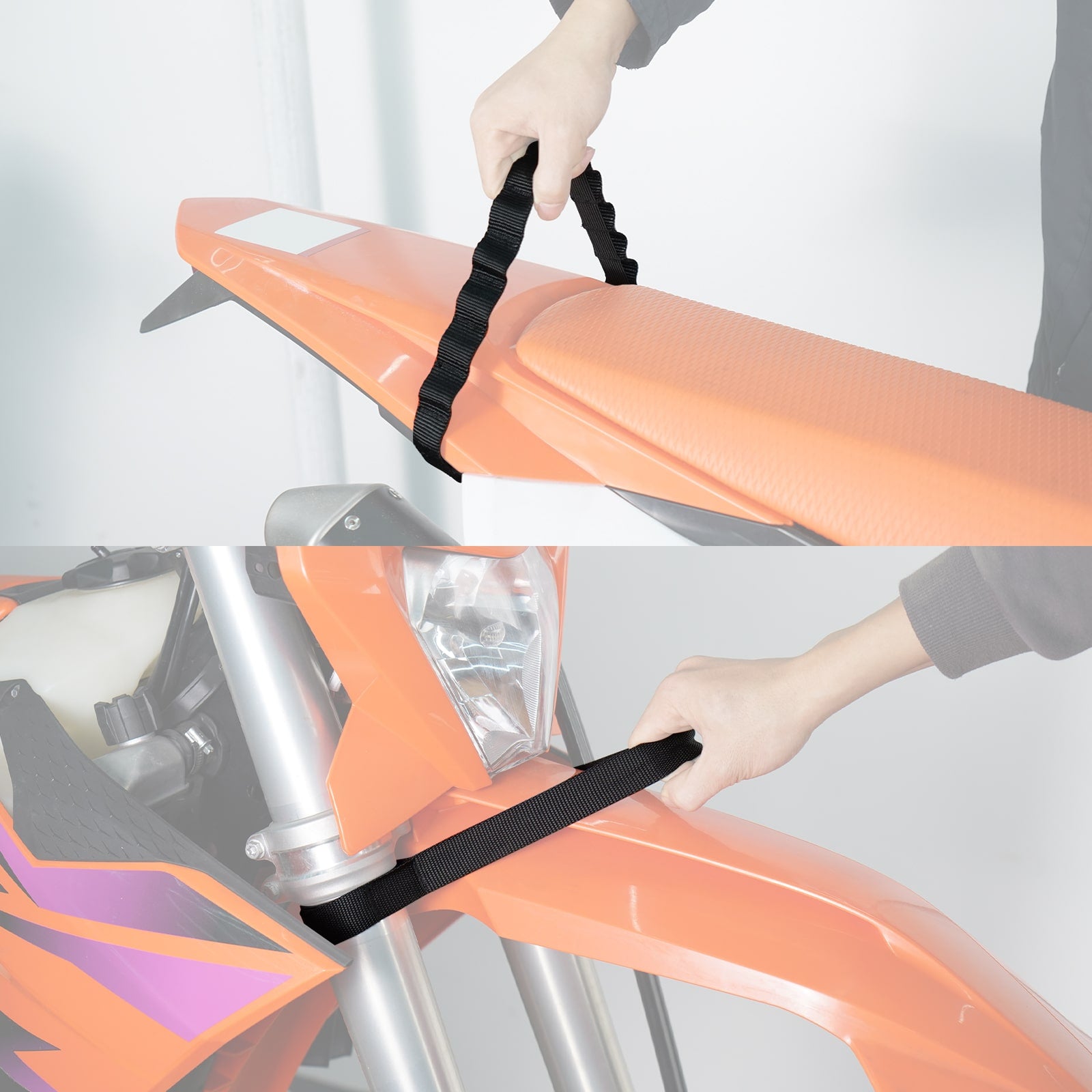 Front Rear Lift Pull Strap Kit For KTM 150-500 EXC XCW Husqvarna 150-501 TE FE 24-26