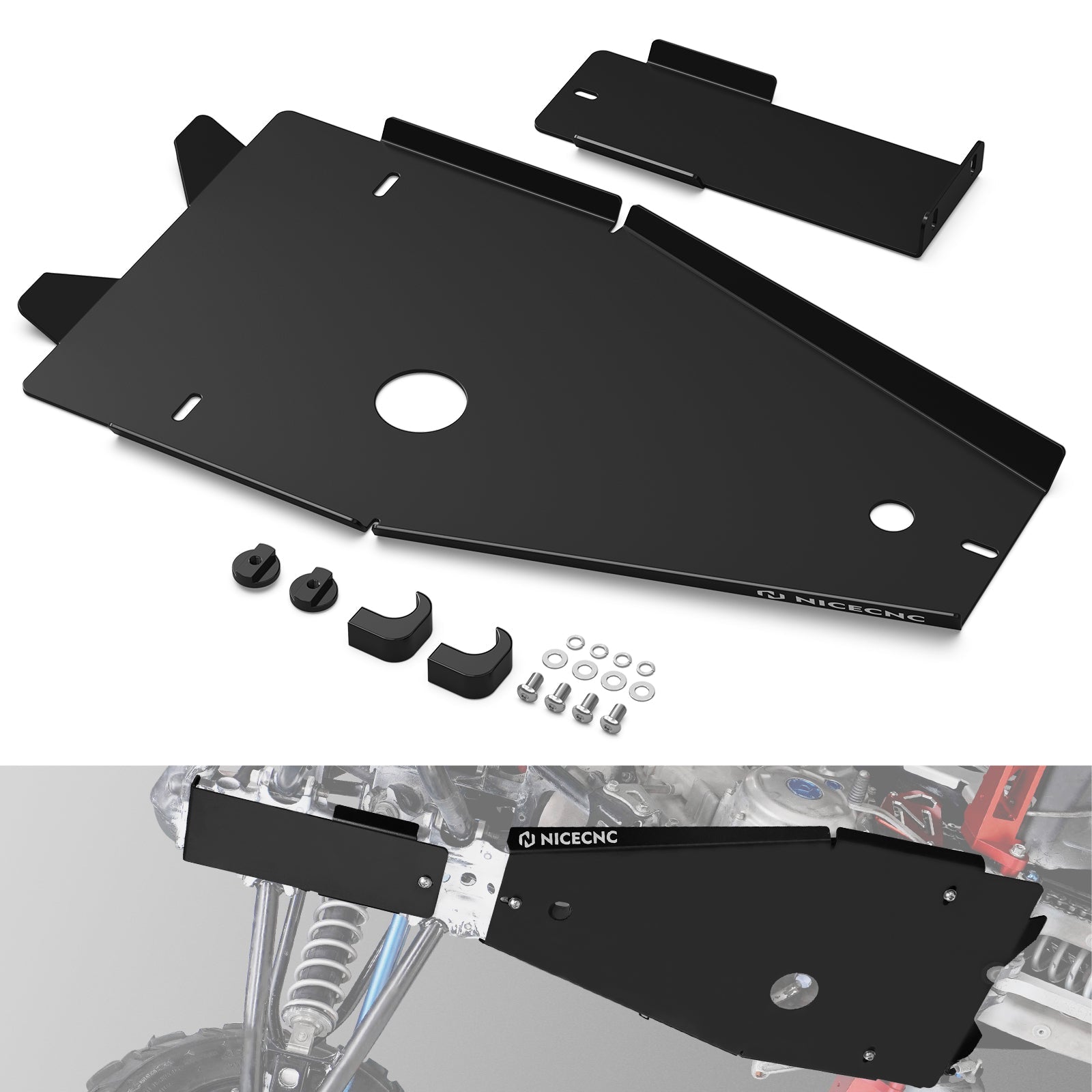 NICECNC Full Chassis Skid Plate For Yamaha Raptor 700 2006-2026