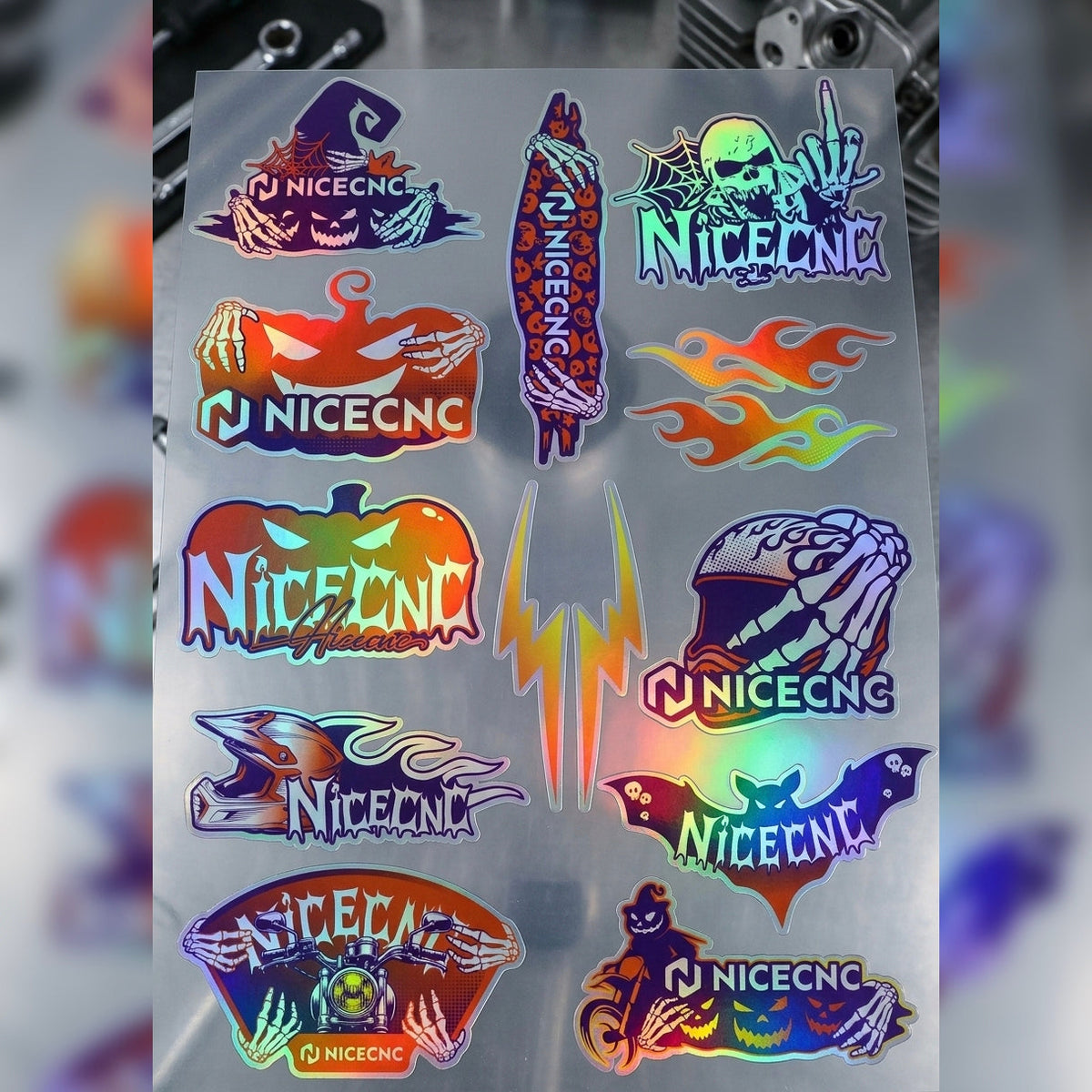 NICECNC Halloween PVC Holo Stickers