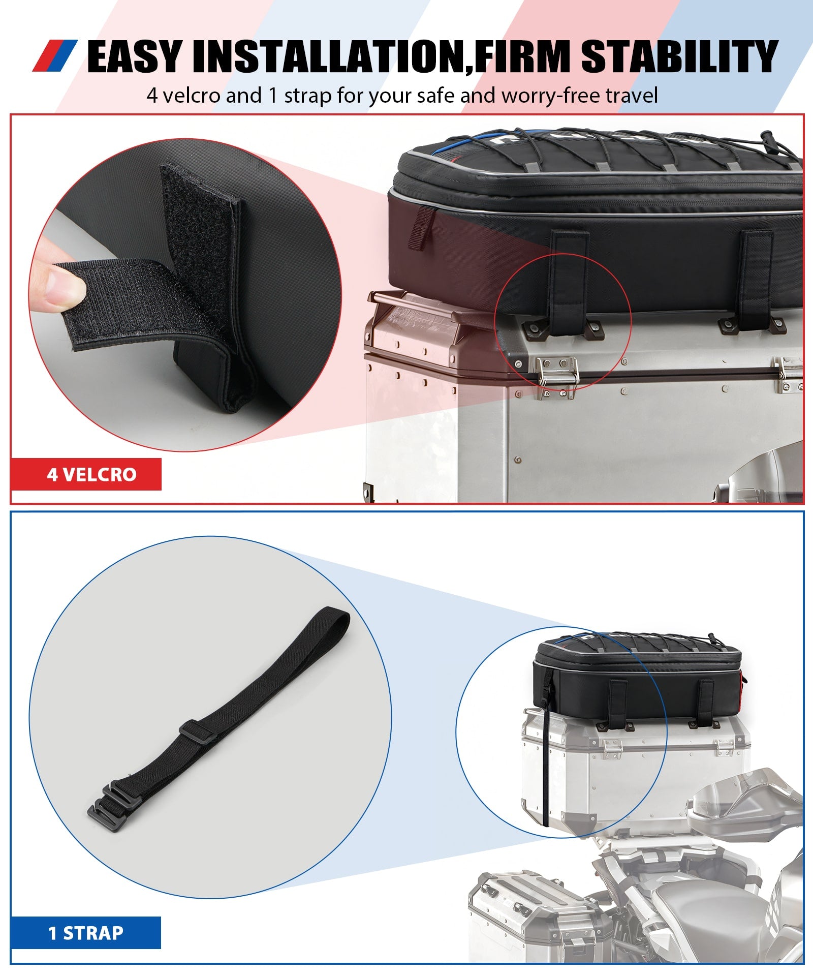 Motorcycle Top Case Bag 20L | One Expandable+One Insulation Bag For BMW R1250GS Adv R1200 GS
