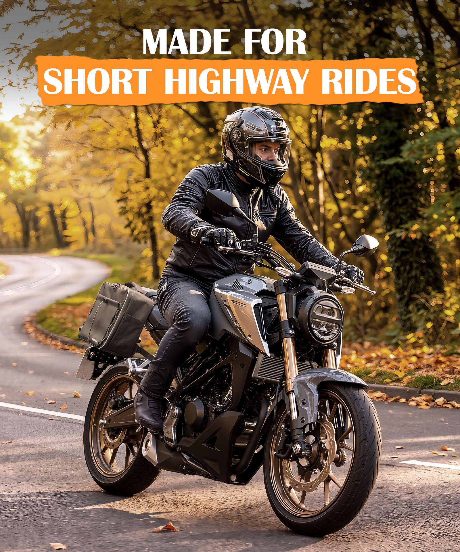 30L Convertible Motorcycle Saddlebags with Tool-Free Strap Mount