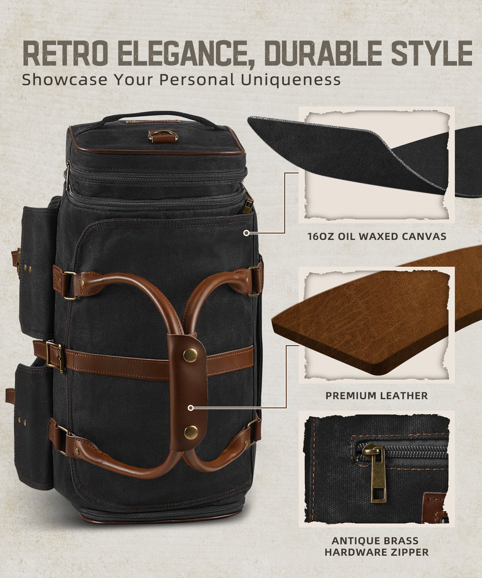 Large Zipper Duffle Bag Waterproof Travel Luggage Bag Crossbody For Women Men