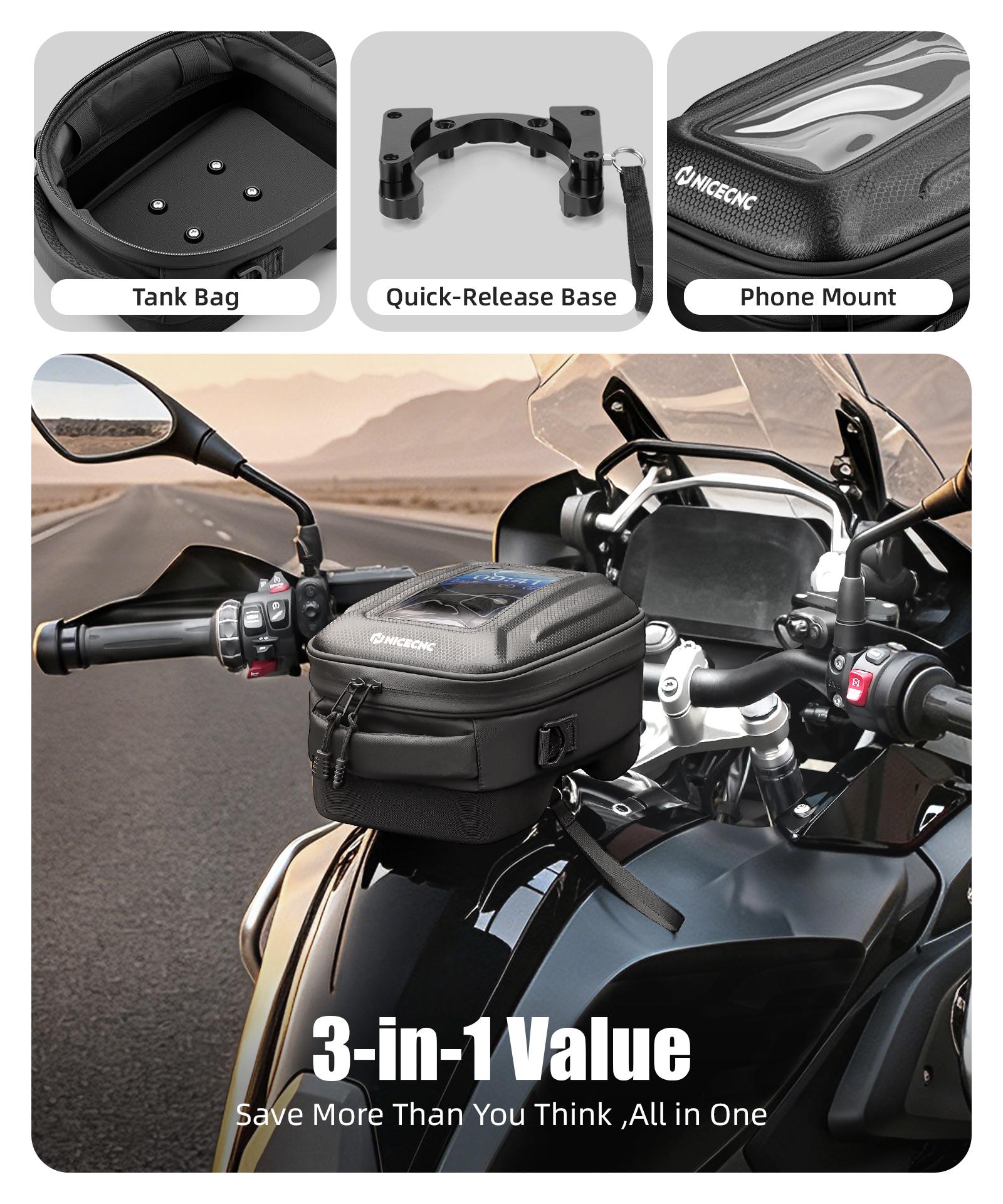 6L Waterproof Quick-Release Tank Bag For 2017-2024 BMW R1250GS