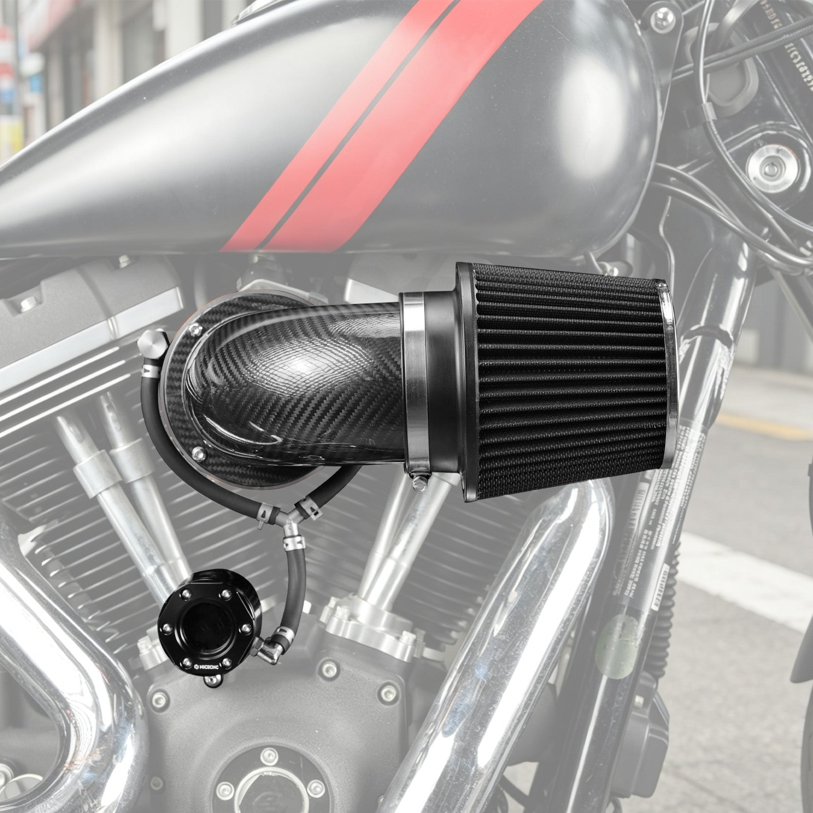 Forward-Facing Air Cleaner Kit For Harley Twin Cam 2001-2016