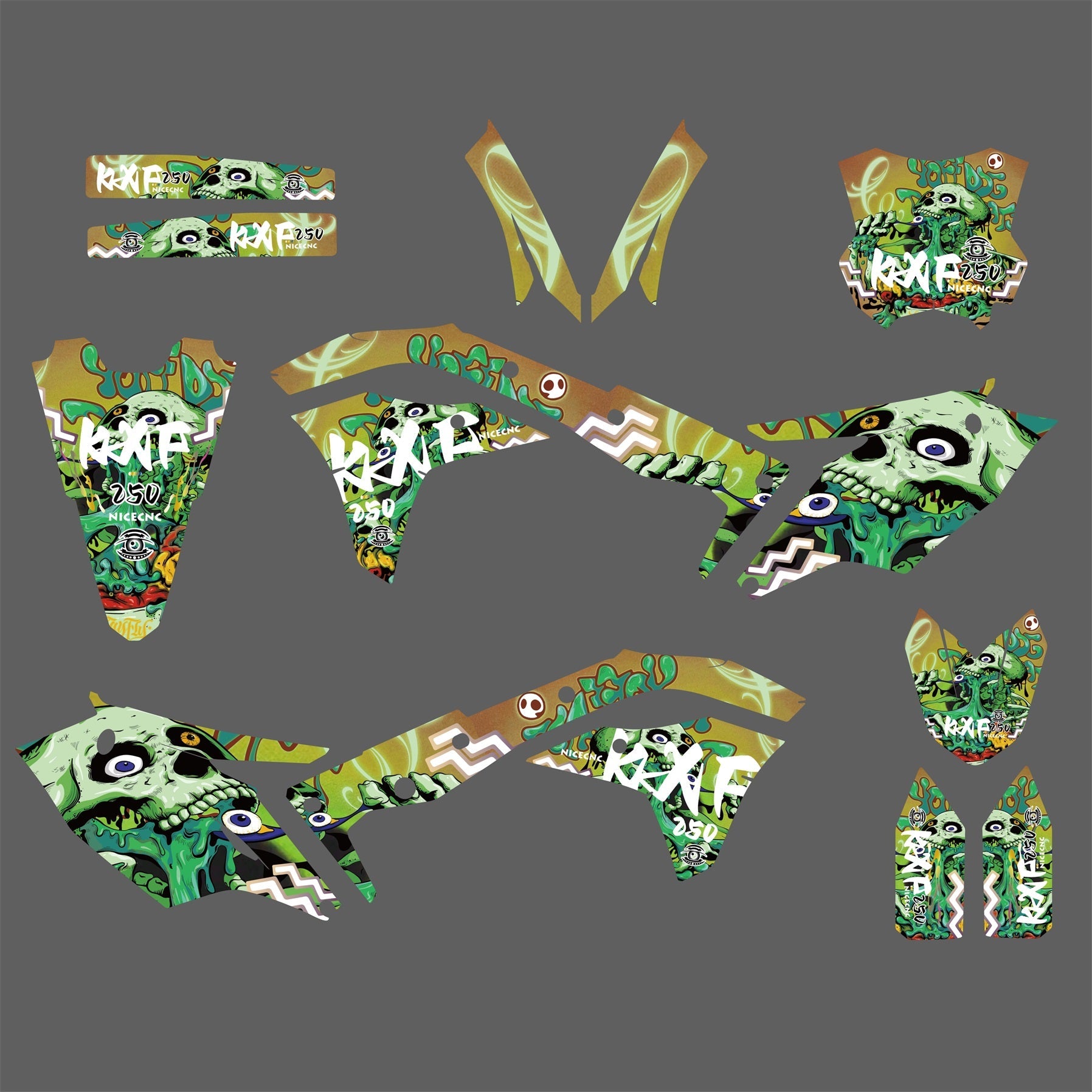 Graphics Kit Fender Decals Fork Stickers For Kawasaki KX250F KX 250F 2017-2020