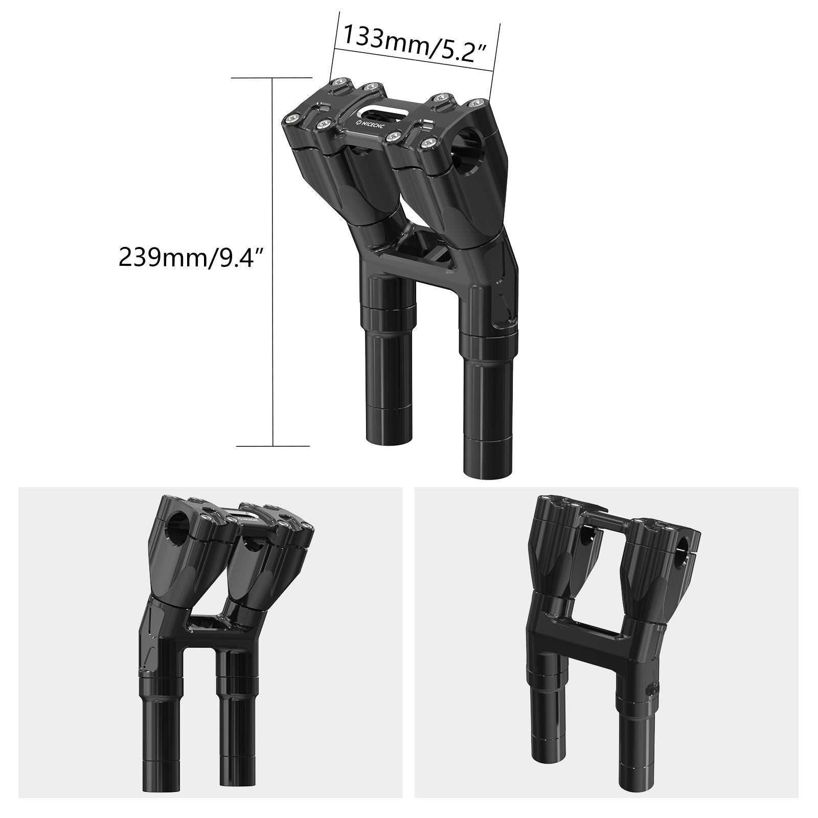 Modular Kickback Handlebar Riser For Harley Softail Slim Standard Deluxe Heritage Fat Boy