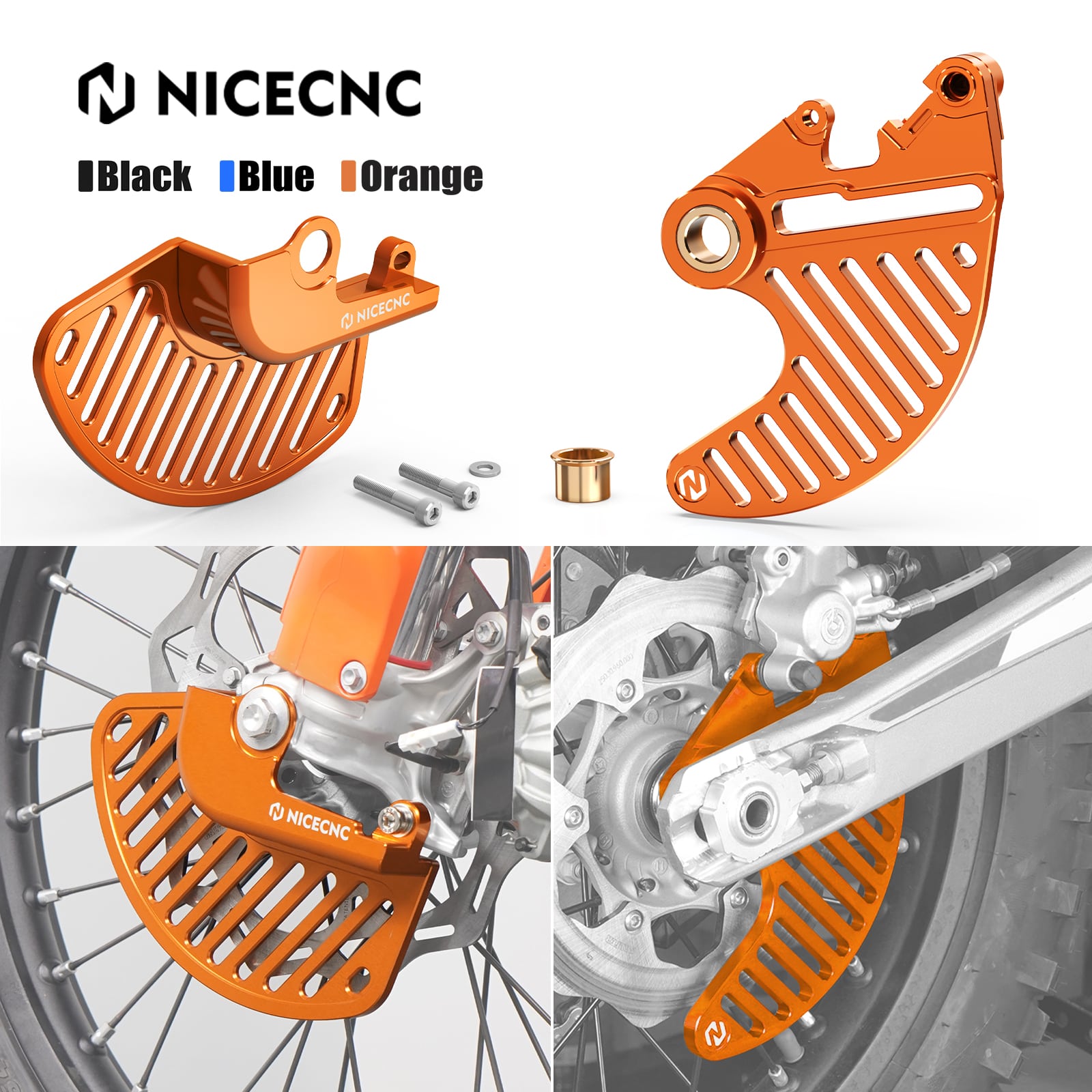 Front Rear Brake Disc Guard Kit For KTM 350 EXC-F 2016-2025 500 EXC-F 16-22, 24-25