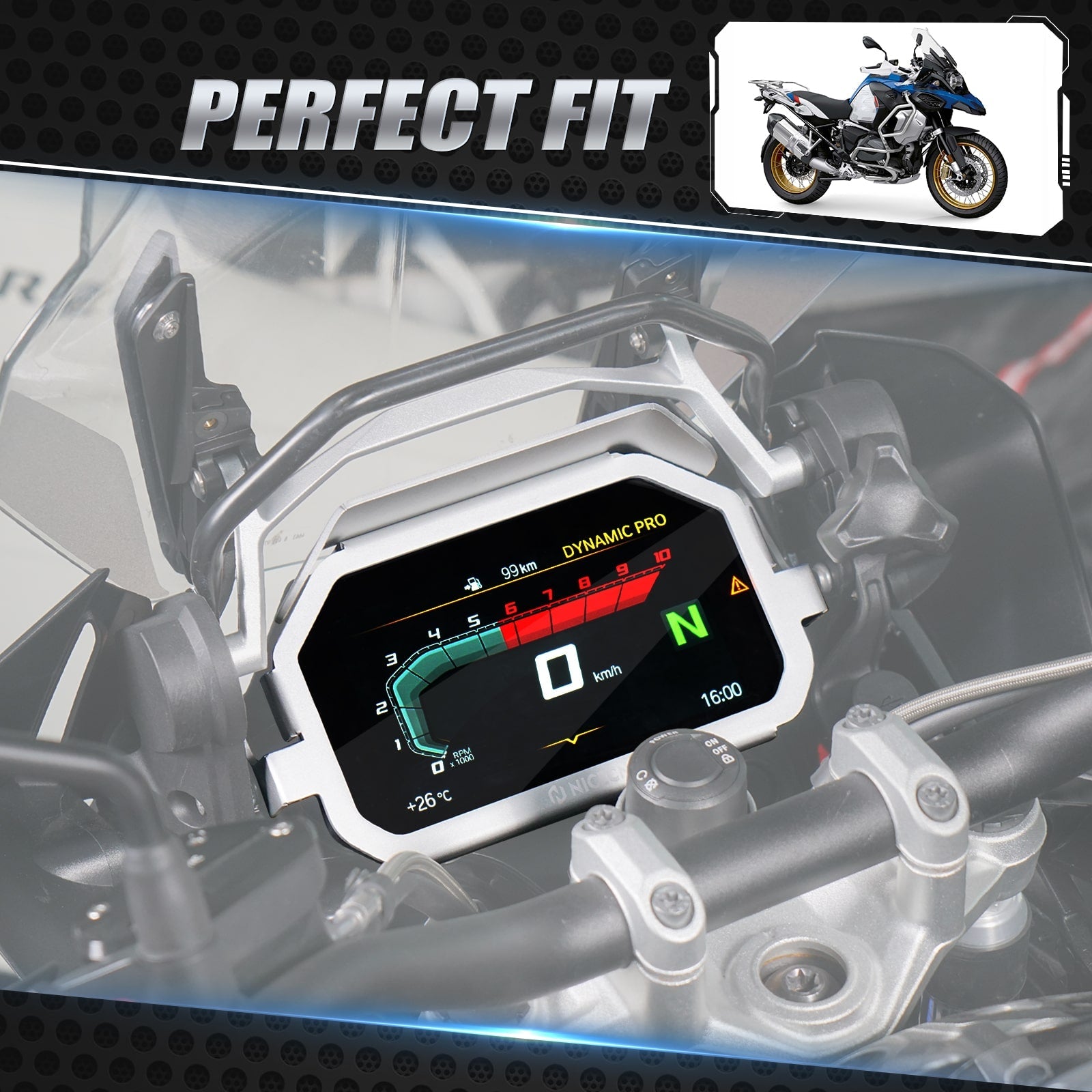 Instrument Display Screen Protector Cover Anti-theft Locking Frame For BMW R1200GS Adv 2013-2018 R1250GS Adv 2018-2024