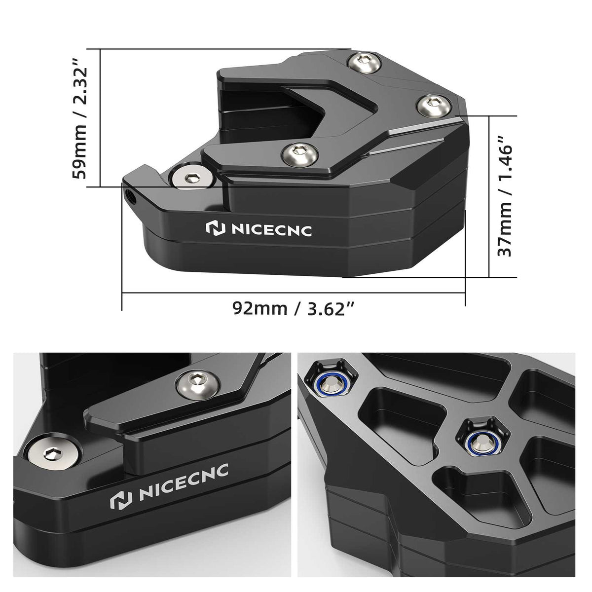 Detachable 0.5" Lift Side Stand Enlarger for BMW R1300 GS GSA 2024-2027