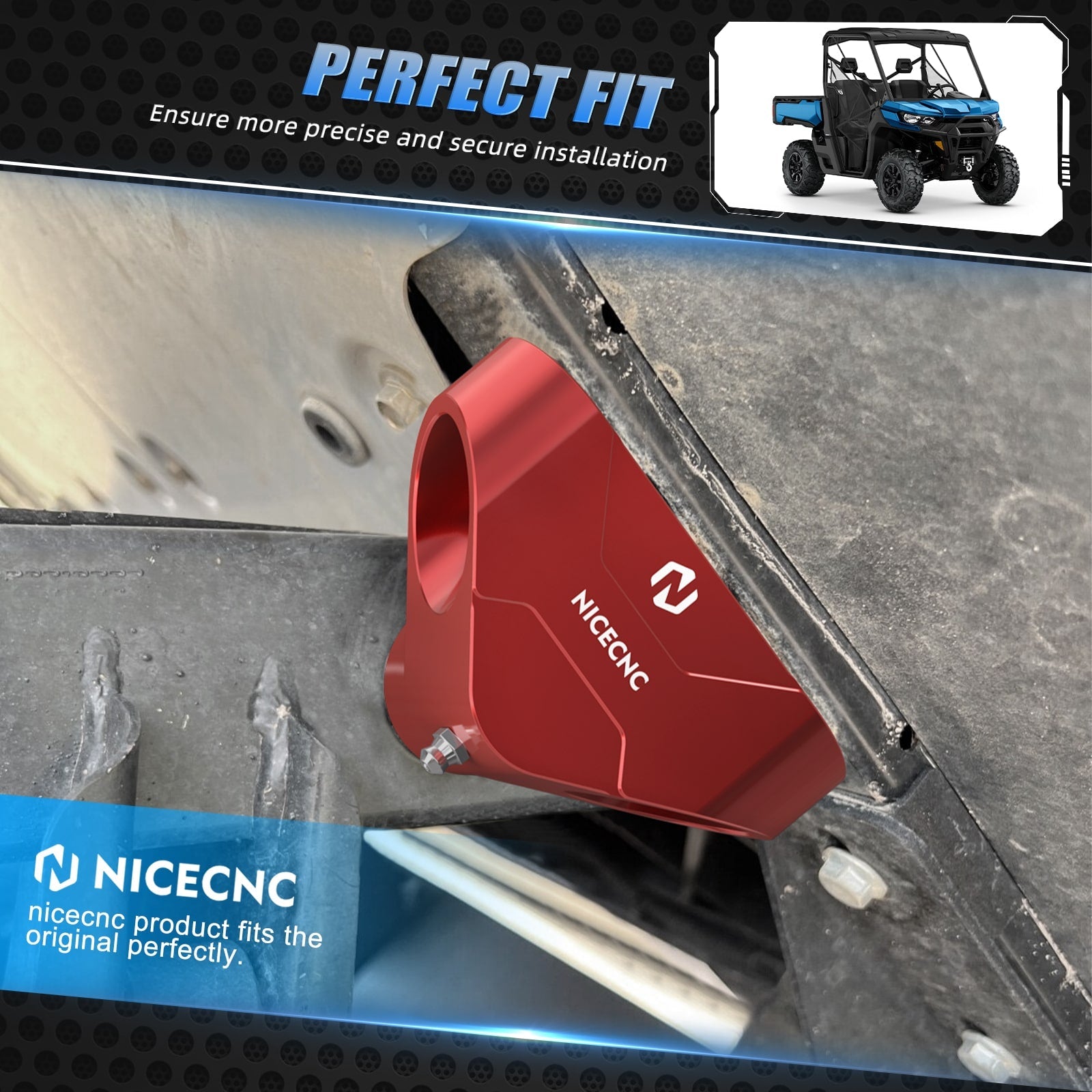 Bed Hinges Set Support Pivot For Can-Am Defender HD10 HD9 HD8 HD7 HD5 Commander