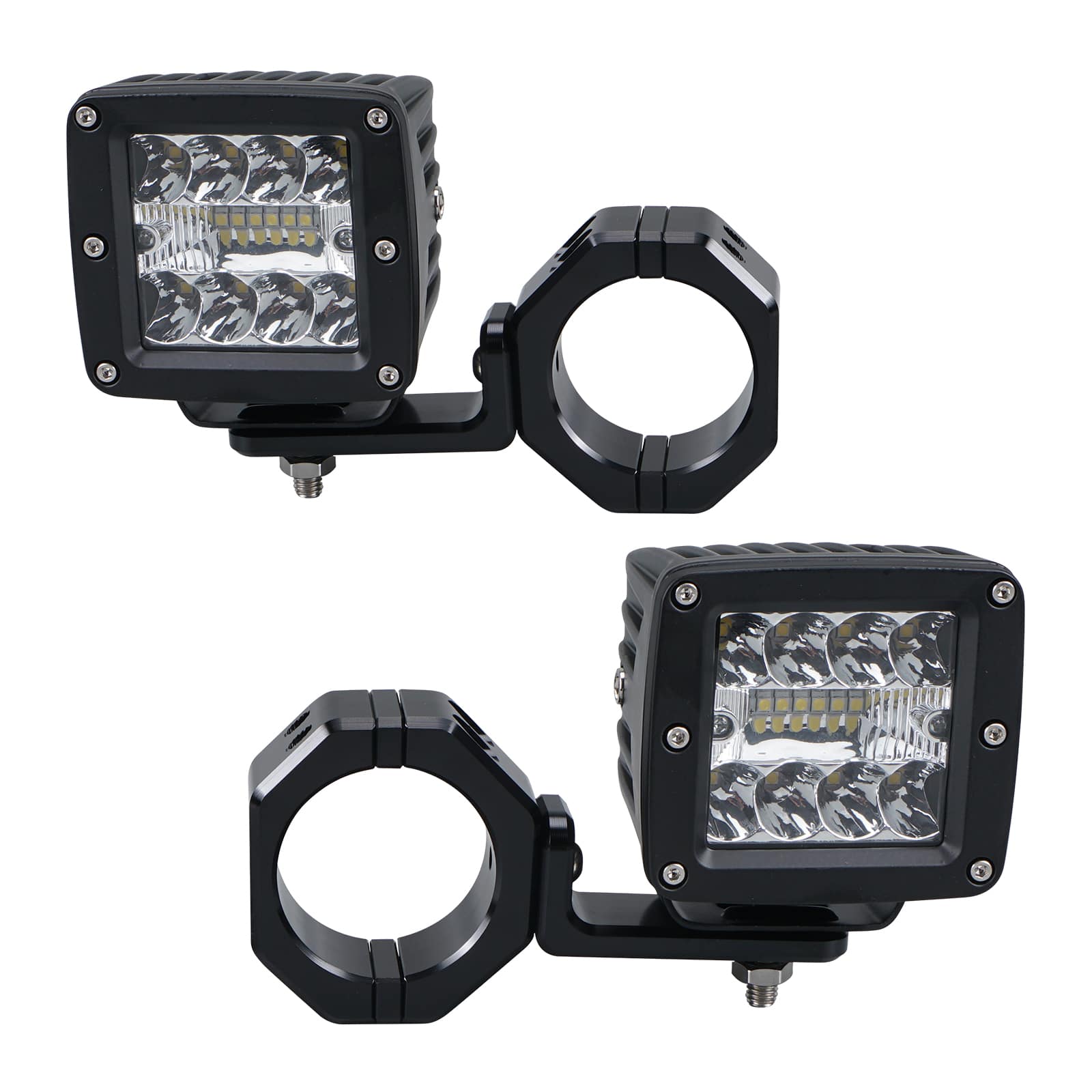 UTV Backup Rear Pillar LED Work Lights w/Brackets For Polaris RZR XP 1000 Turbo