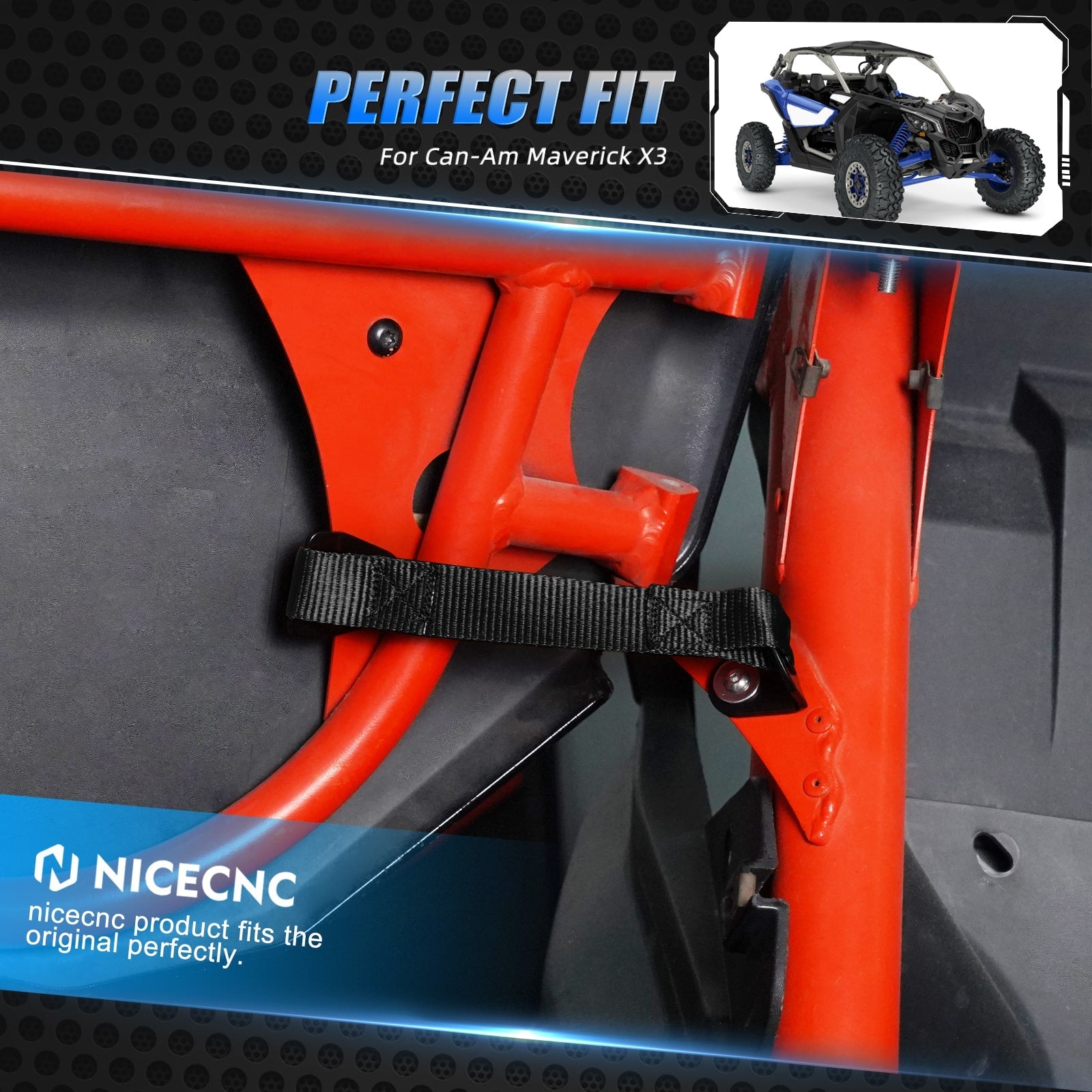 UTV Door Limiter Check Limiting Straps Belts Kit For Can-Am Maverick X3