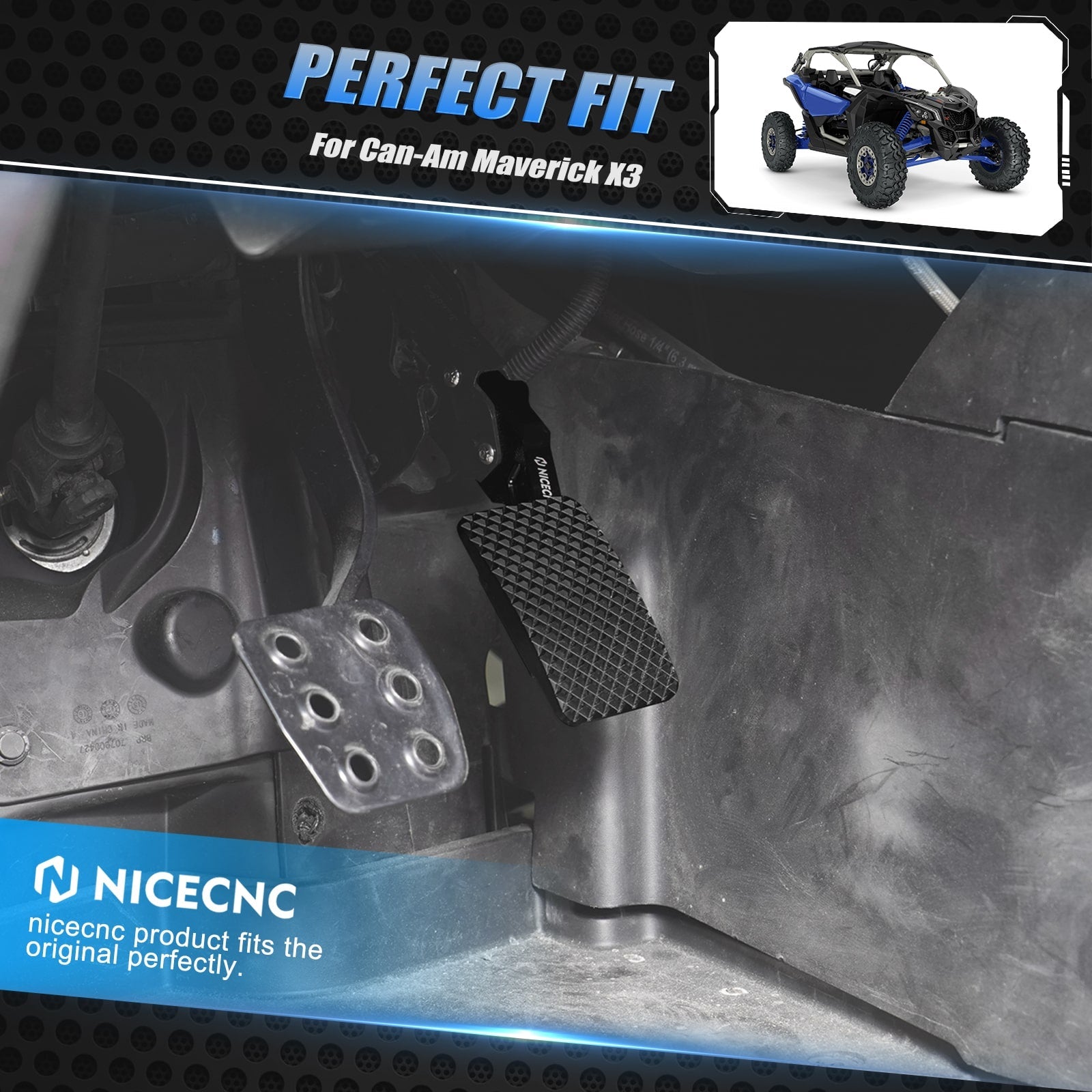 UTV Gas Accelerator Pedal Extender Extension For Can-Am X3 / Max / Turbo / R