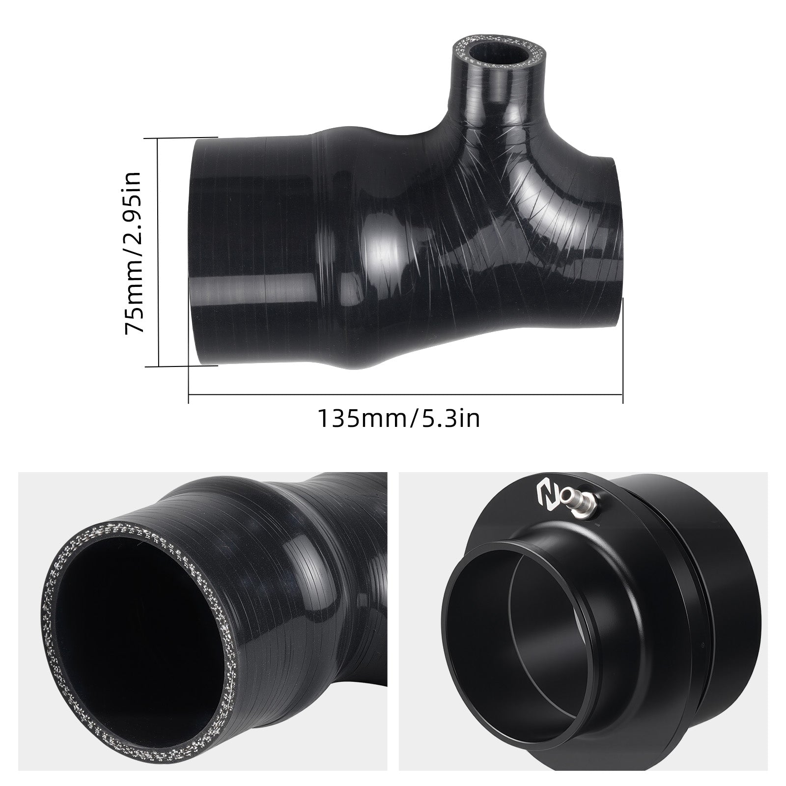 High-Temp Reinforced Turbo Inlet Pipe Intake Hose Kit For Can-Am X3 2017-2019