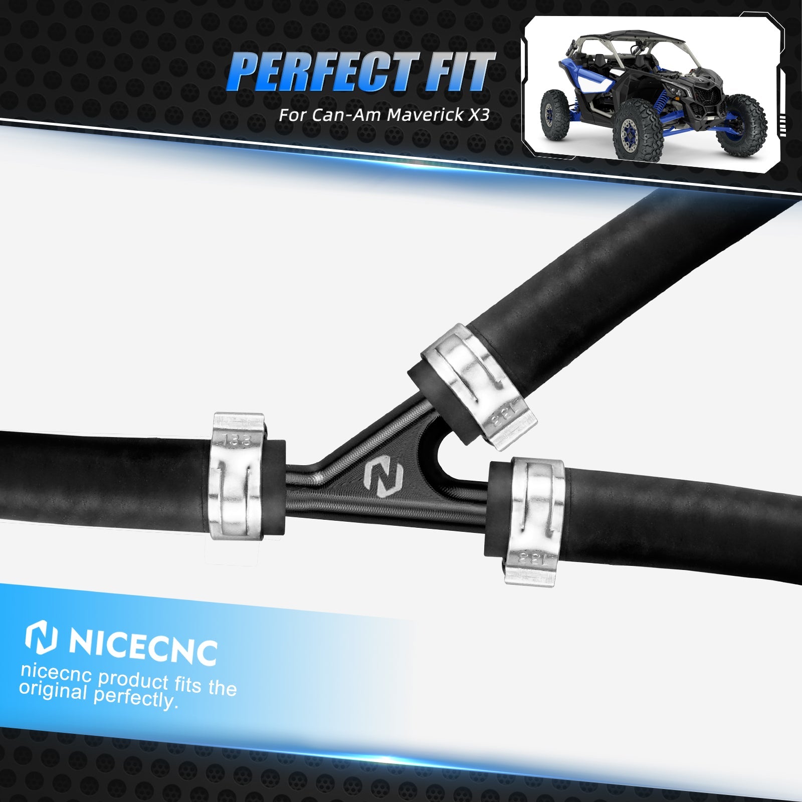 UTV Coolant Pipe Connector Y-Fitting  For Can-Am X3 Defender HD10 Commander 1000