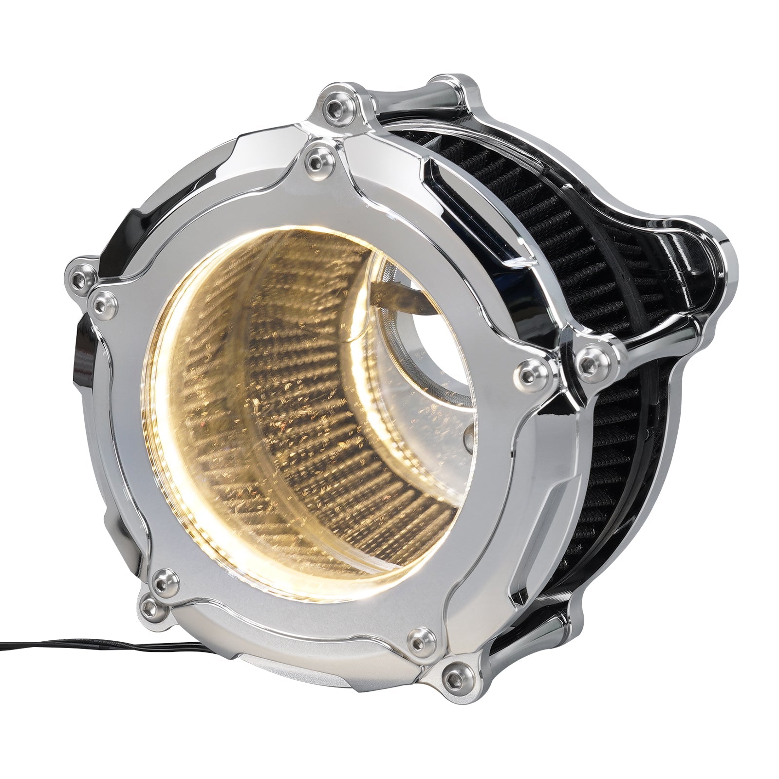 Full Clear M8 LED Air Cleaner Filter Intake Kit For Harley Road King Electra Street Glide