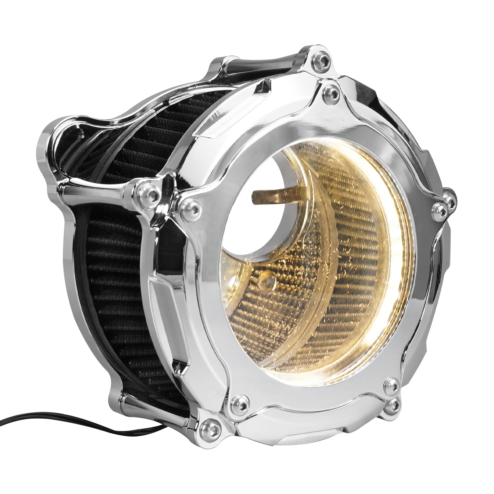 Full Clear M8 LED Air Cleaner Filter Intake Kit For Harley Road King Electra Street Glide