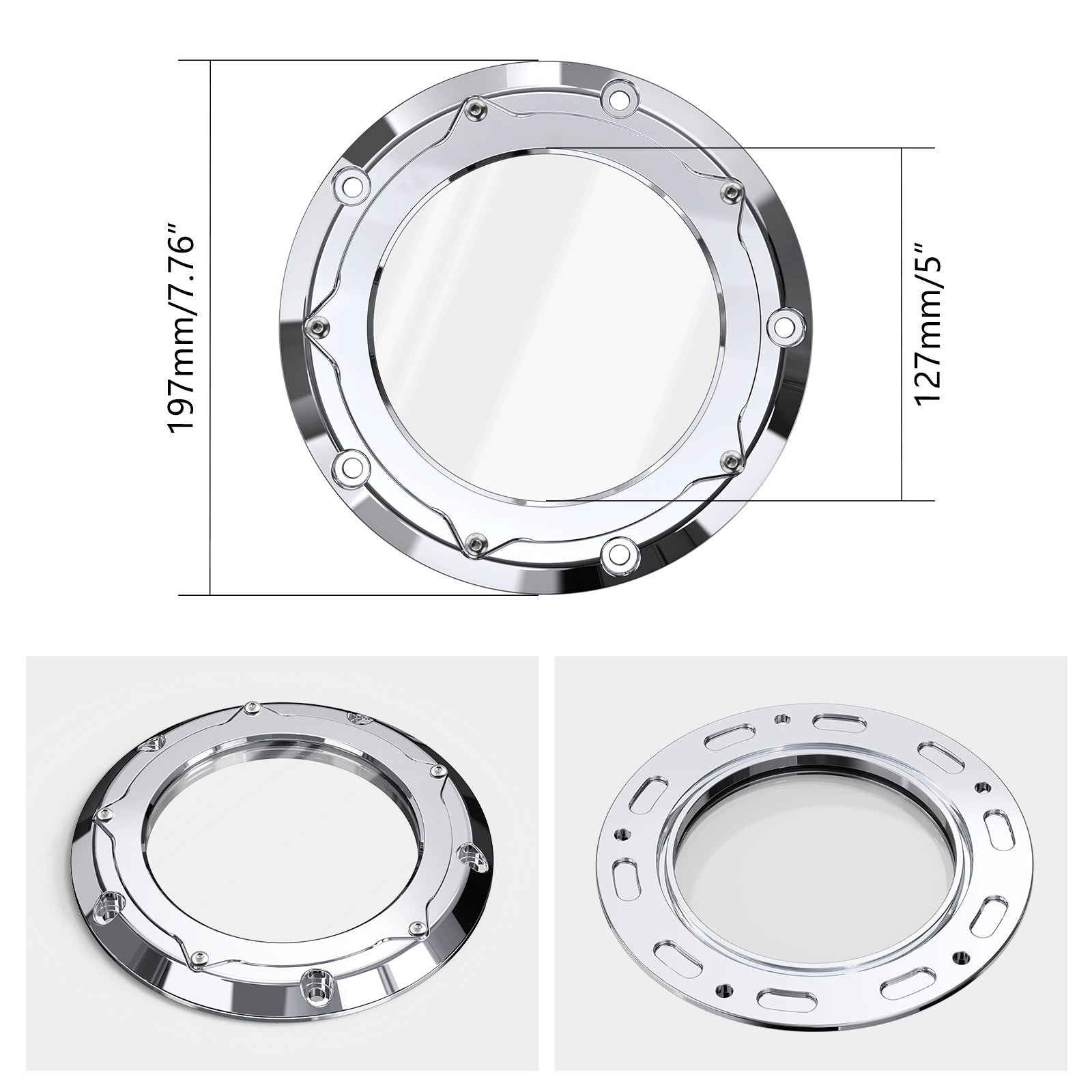 Transparent M8 Primary Derby Clutch Cover For Harley Road King Street Glide Ultra Limited