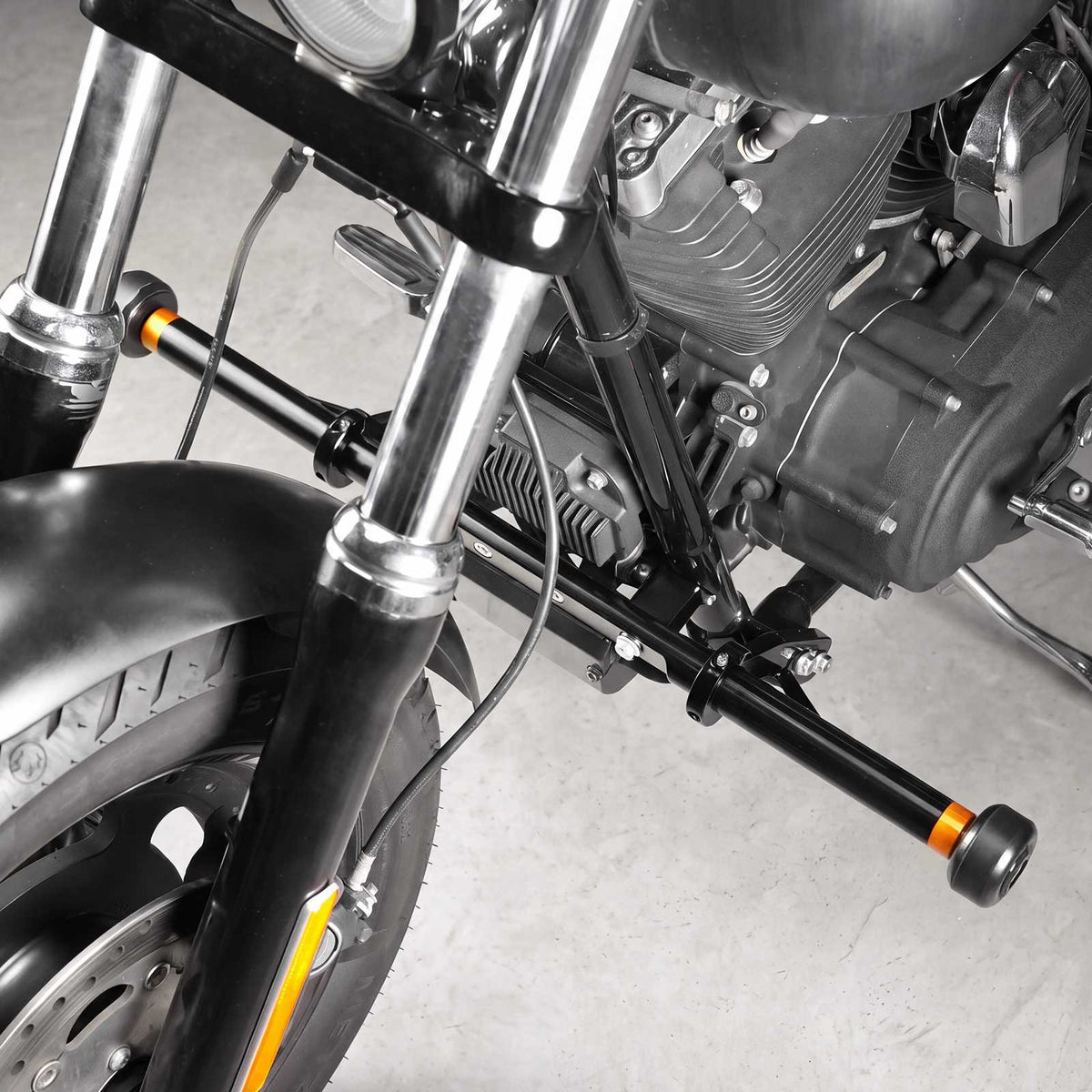 Replaceable Slider Front Crash Bar Engine Guard for Harley Dyna Fat Bob Street Bob Low Rider Wide Glide 2004-2017