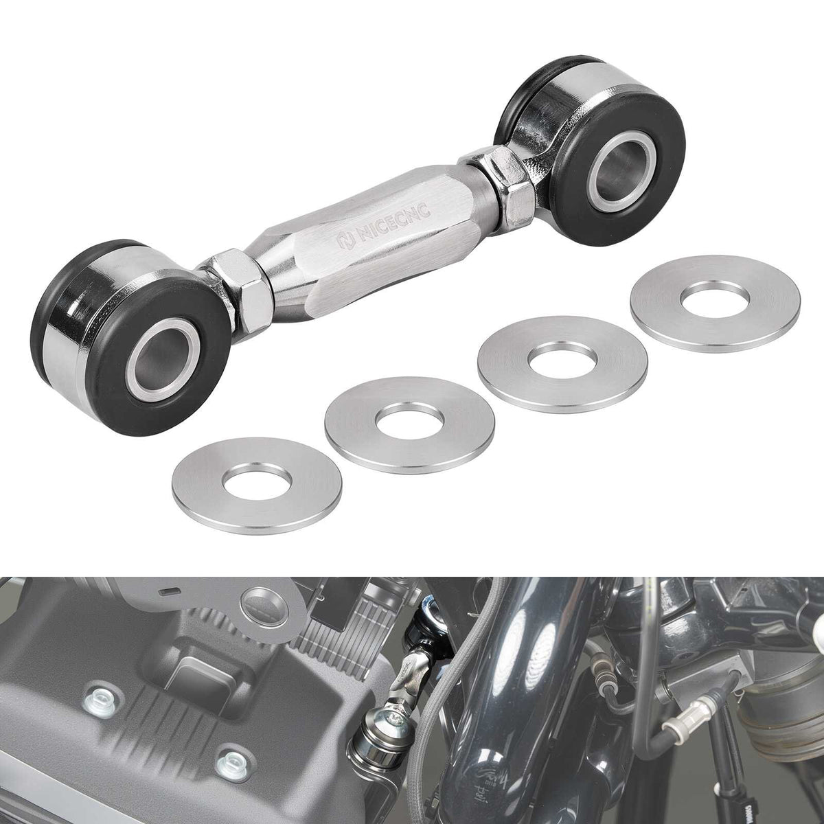 Adjustable Front Engine Mount Stabilizer Link for Harley Dyna Sportster Touring 2004-2023