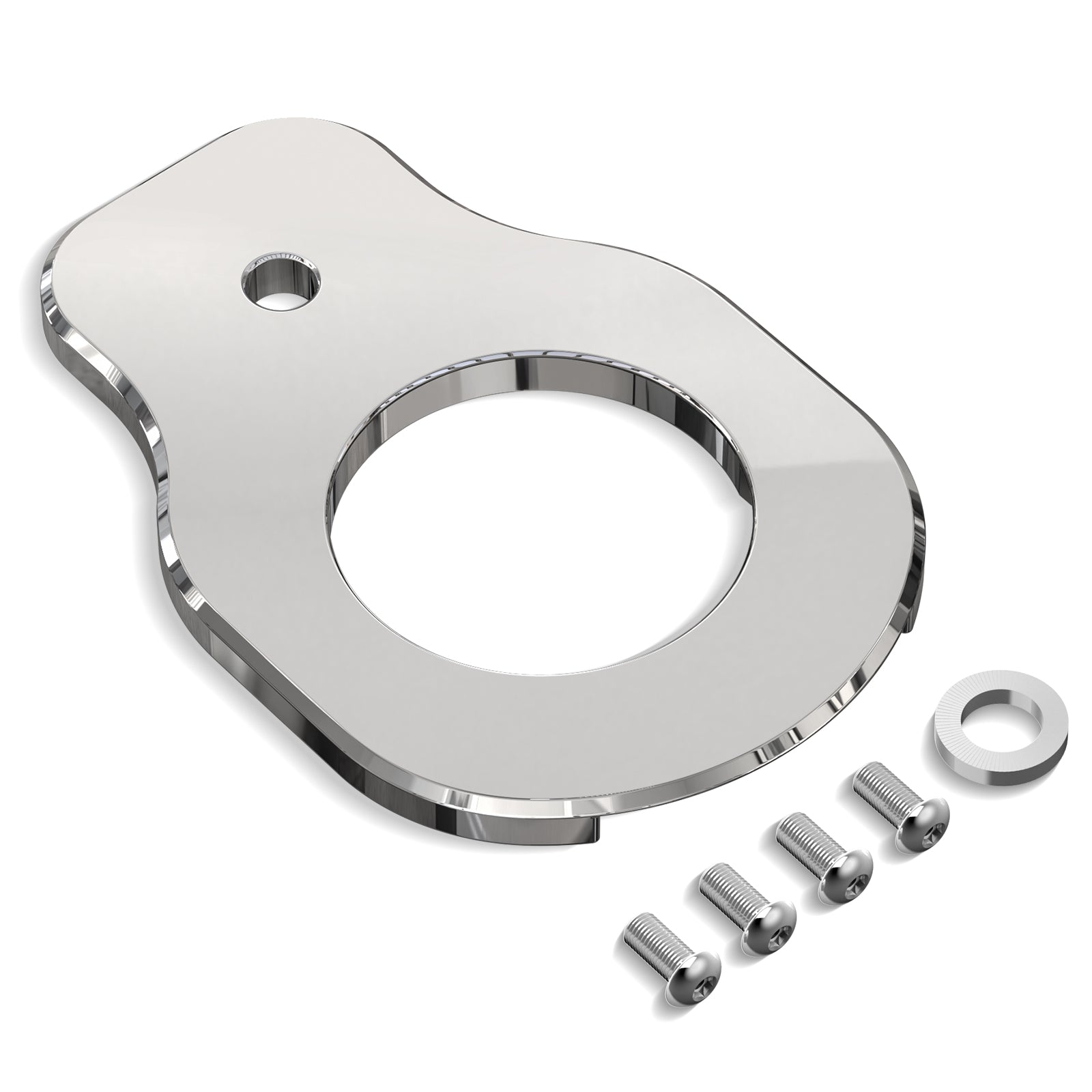 Chrome Ignition Switch Relocation Mount Bracket For Harley Road King Street Glide