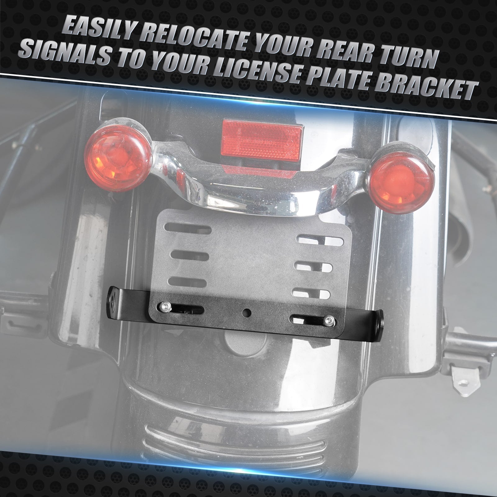 Turn Signal License Plate Relocation Kit For Harley Road King Electra Street Glide