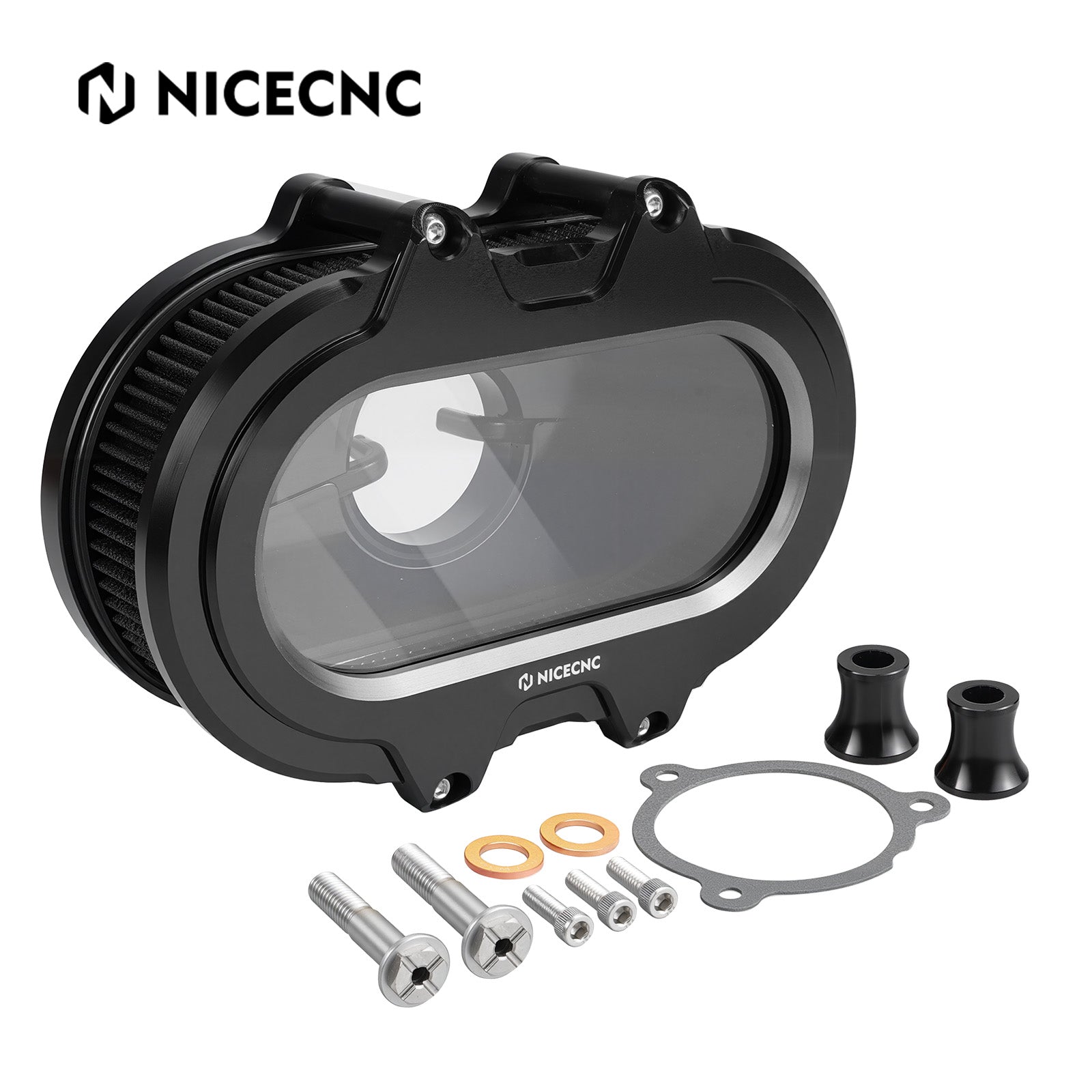 M8 Full Clear Air Cleaner Kit For Harley Softail Fat Boy Street Bob Low Rider Heritage Classic