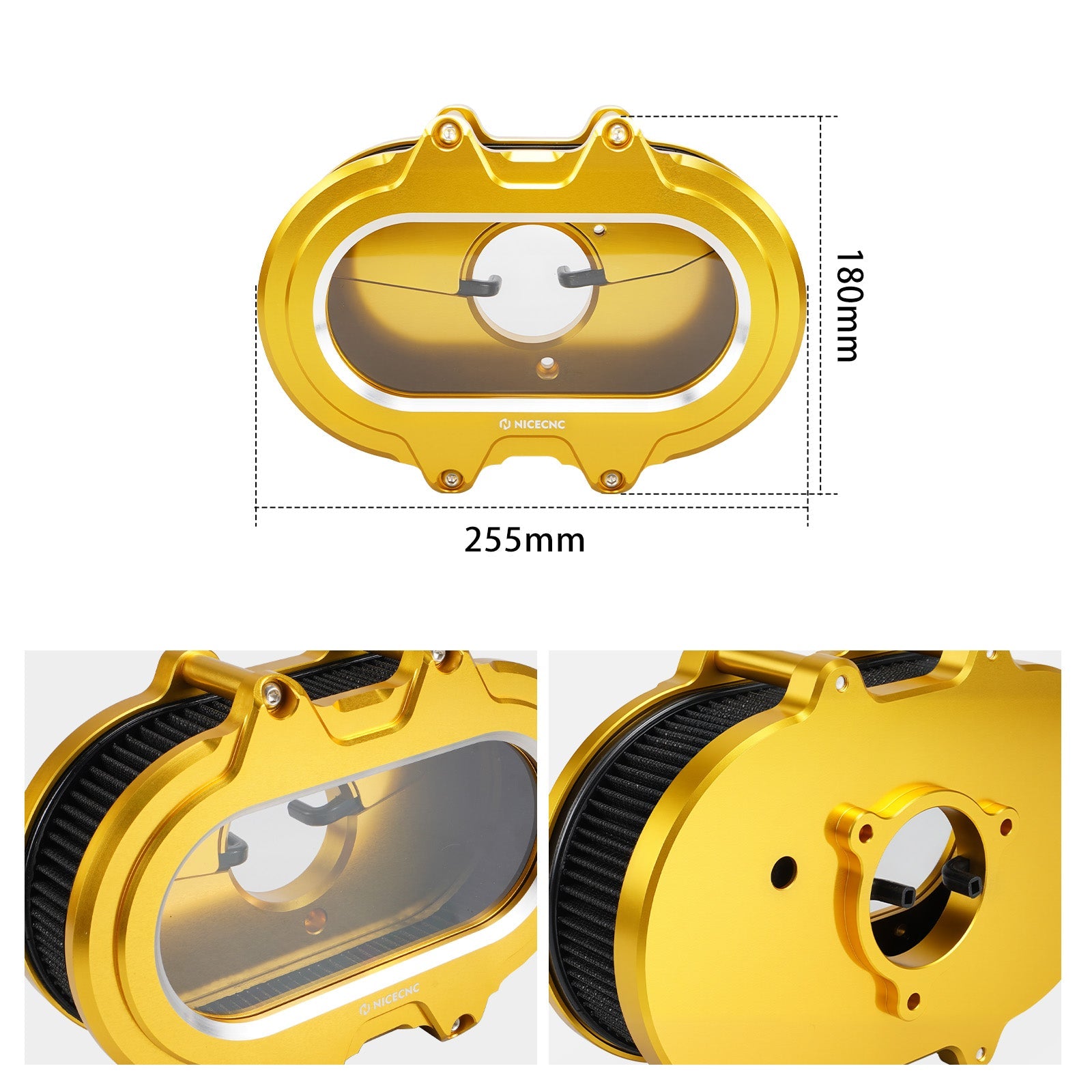 M8 Full Clear Air Cleaner Kit For Harley Softail Fat Boy Street Bob Low Rider Heritage Classic