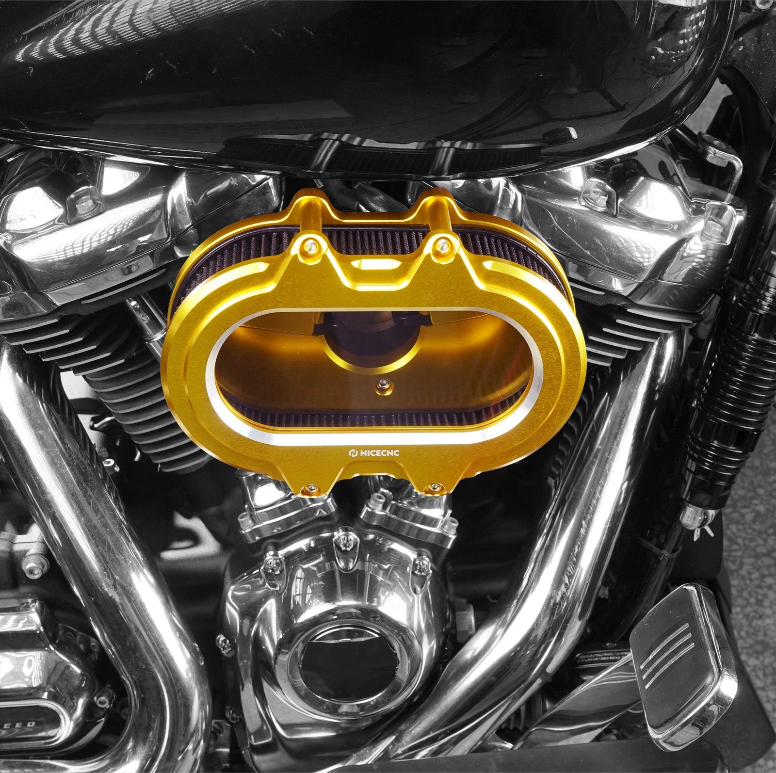 M8 Full Clear Air Cleaner Kit For Harley Softail Fat Boy Street Bob Low Rider Heritage Classic