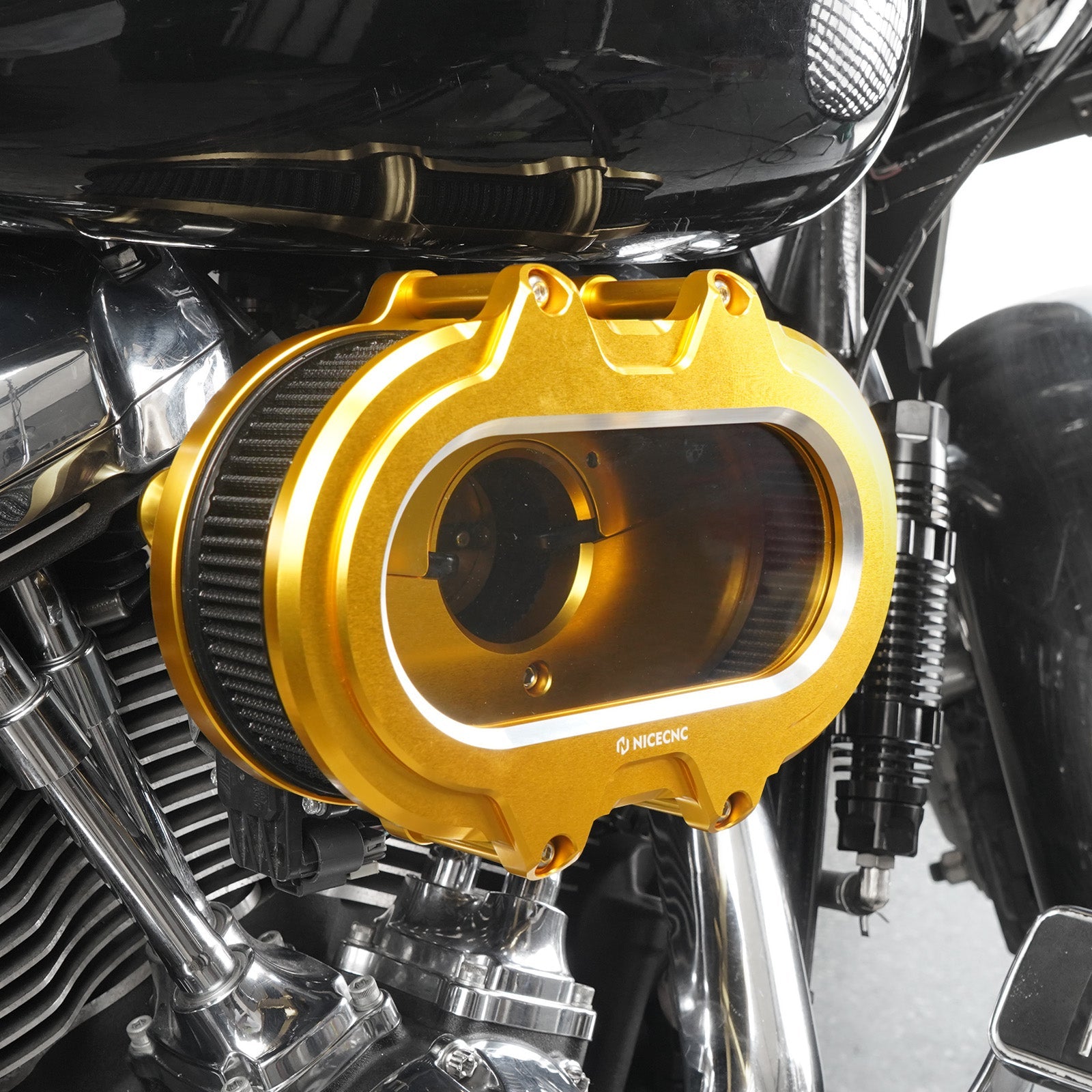 M8 Full Clear Air Cleaner Kit For Harley Softail Fat Boy Street Bob Low Rider Heritage Classic