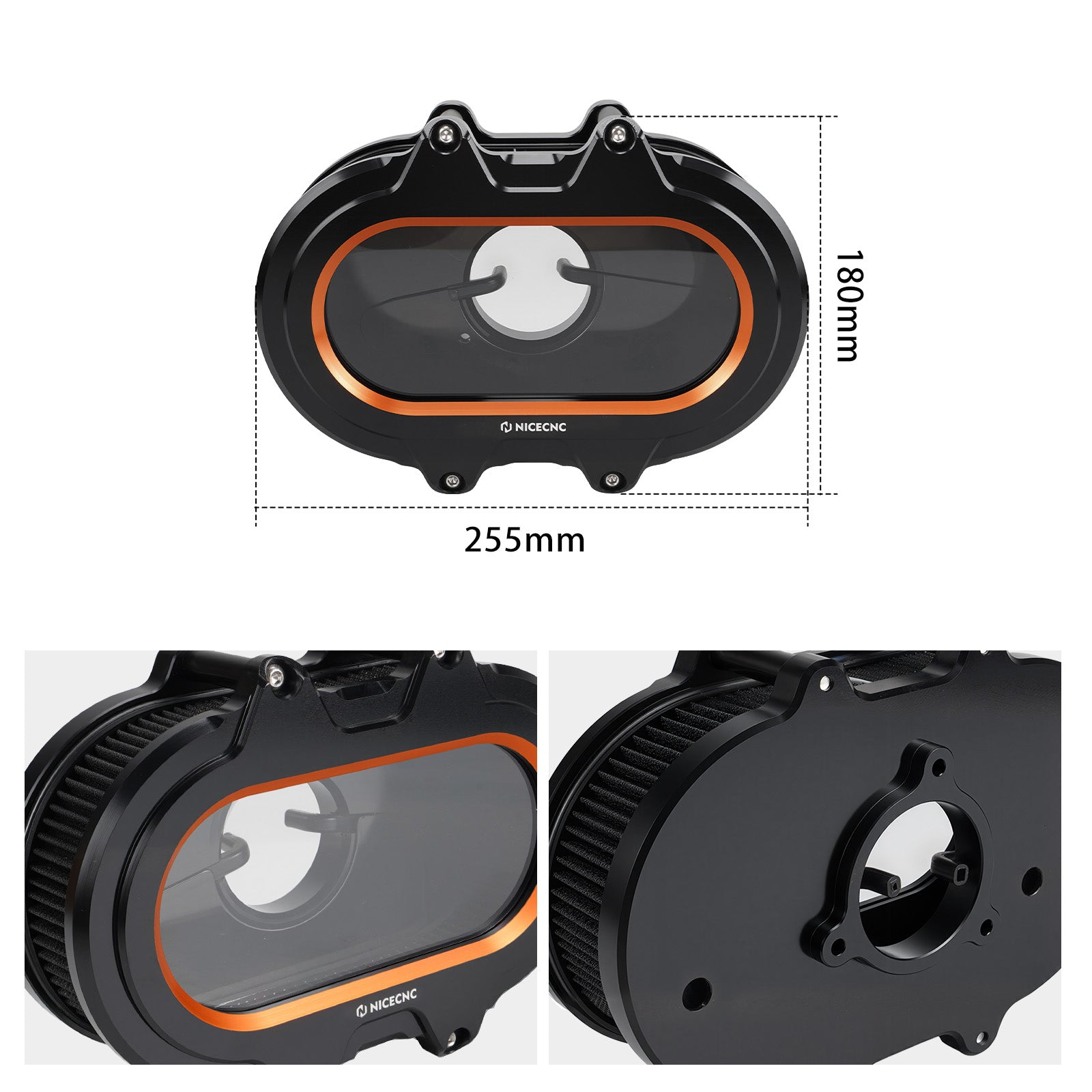 M8 Full Clear Air Cleaner Kit For Harley Softail Fat Boy Street Bob Low Rider Heritage Classic