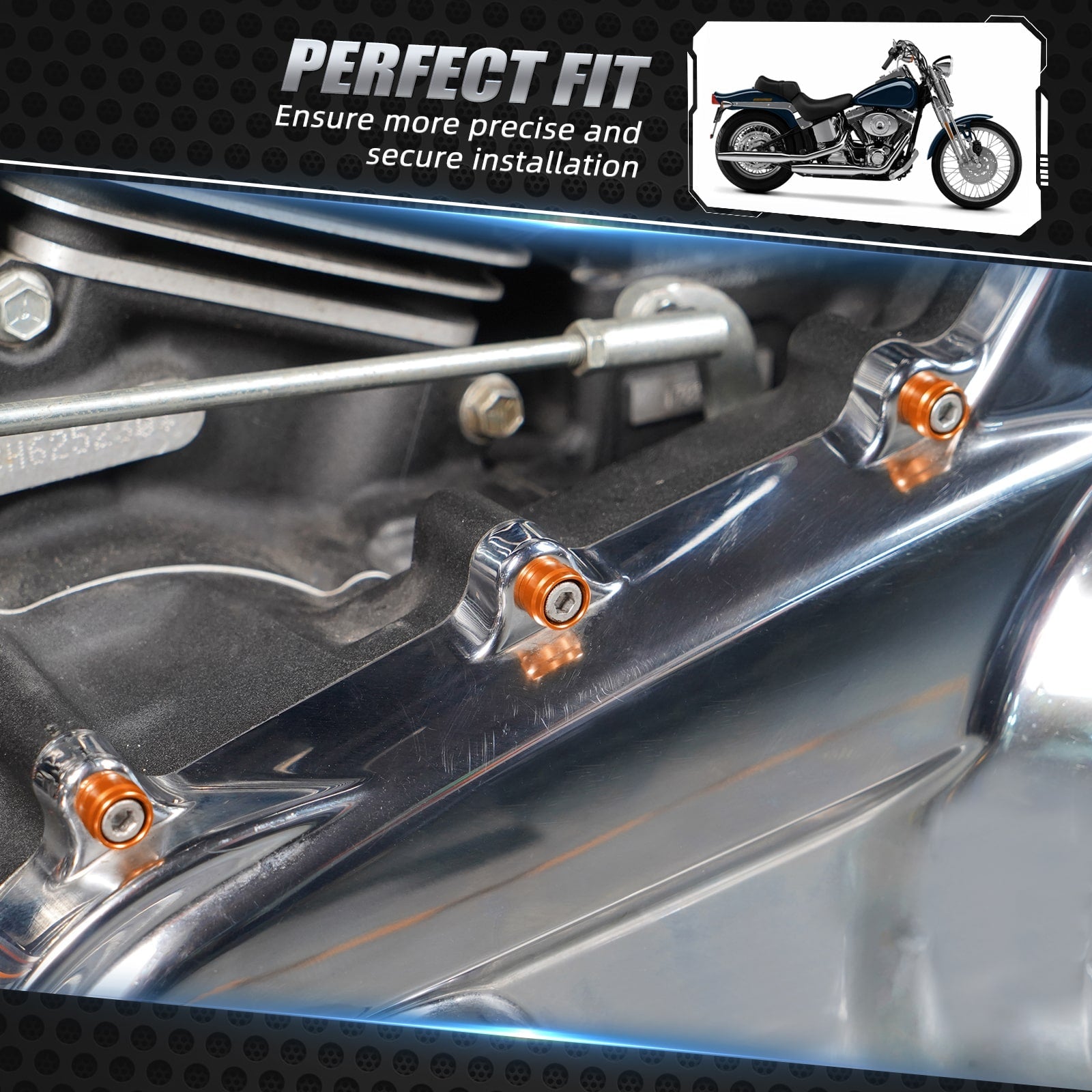 M8 Primary Cover Decorative Bolt Caps For Harley Dyna Low Rider Super Glide Street Bob