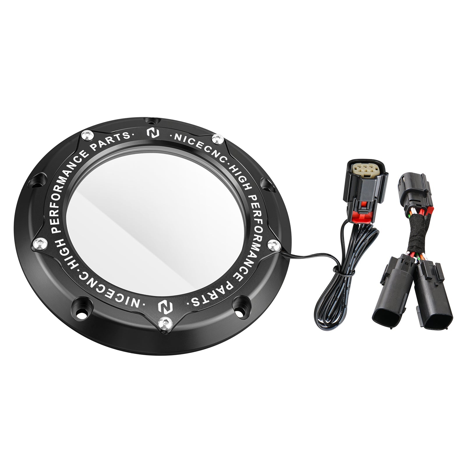 M8 LED Clear Derby Clutch Cover For Harley Road King Street Glide Ultra Limited Freewheeler