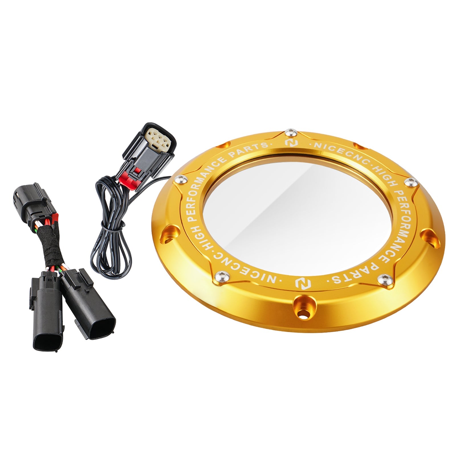 M8 LED Clear Derby Clutch Cover For Harley Road King Street Glide Ultra Limited Freewheeler