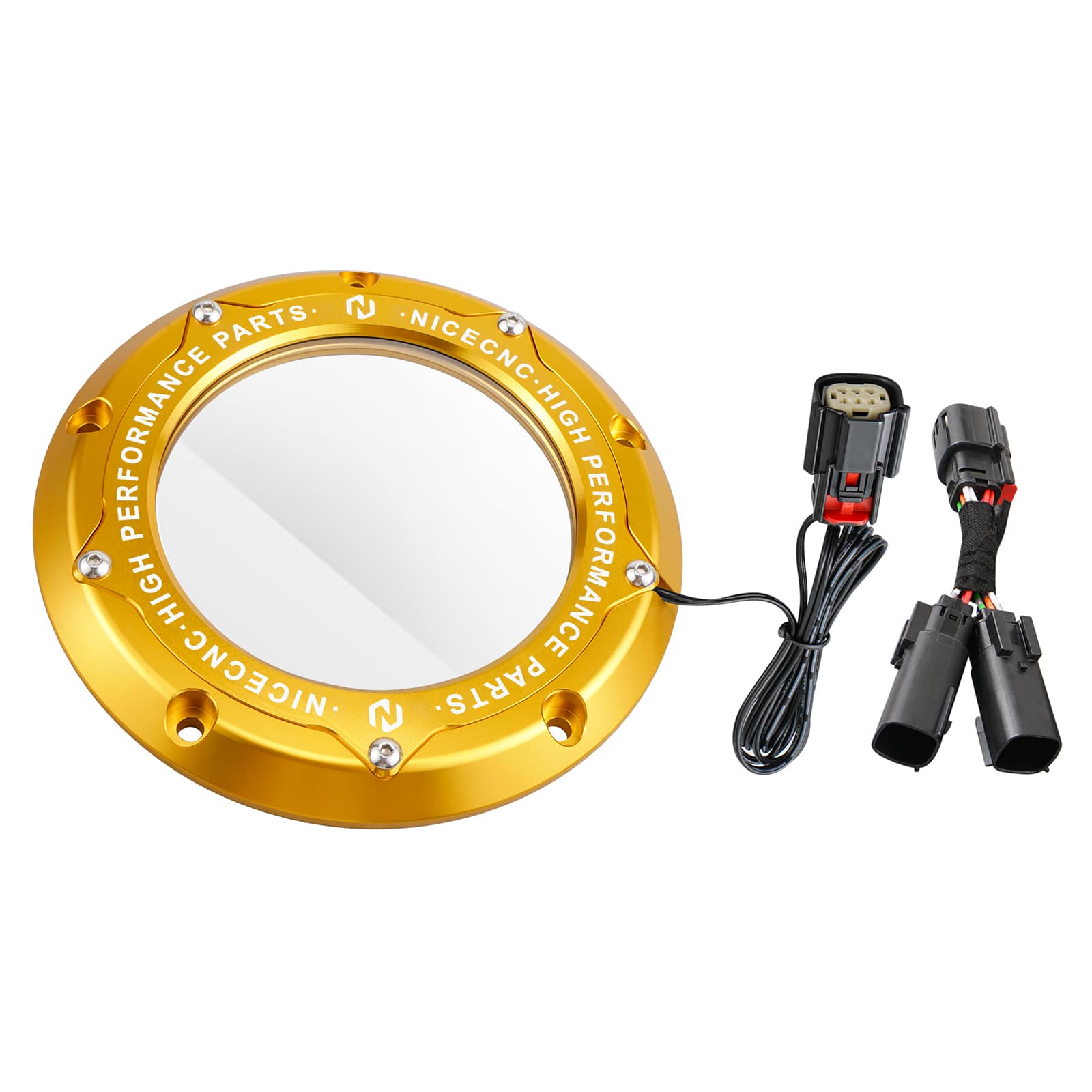 M8 LED Clear Derby Clutch Cover For Harley Road King Street Glide Ultra Limited Freewheeler