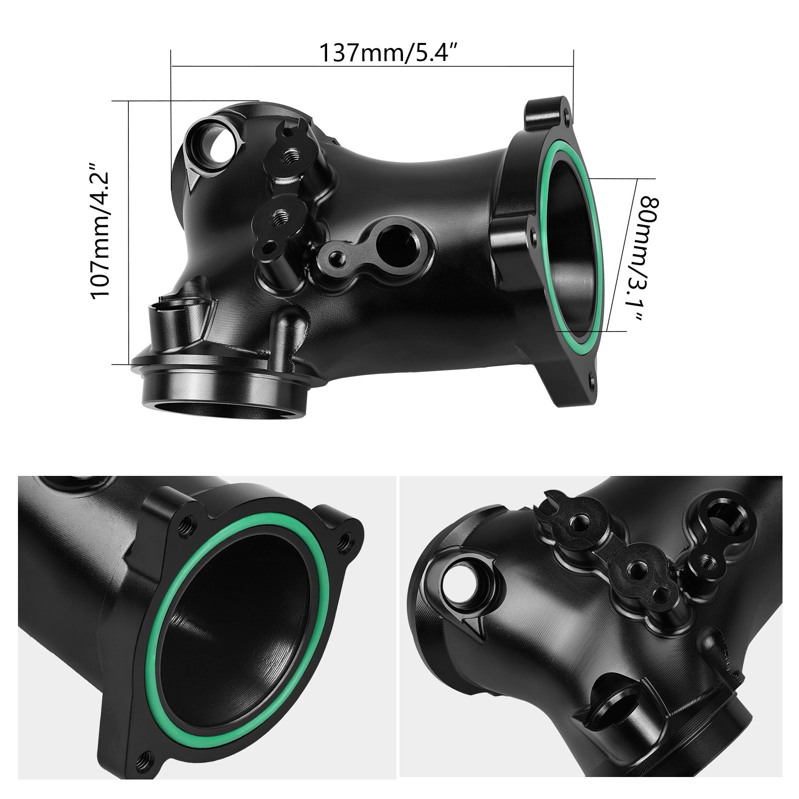 57mm One-Piece Billet CNC M8 Intake Manifold For Harley Softail Low Rider S Street Bob