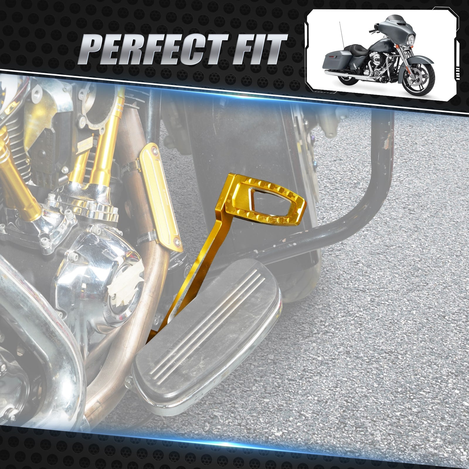Rear Brake Lever Pedal Kit For Harley Road King Electra Street Glide Ultra Limited Freewheeler