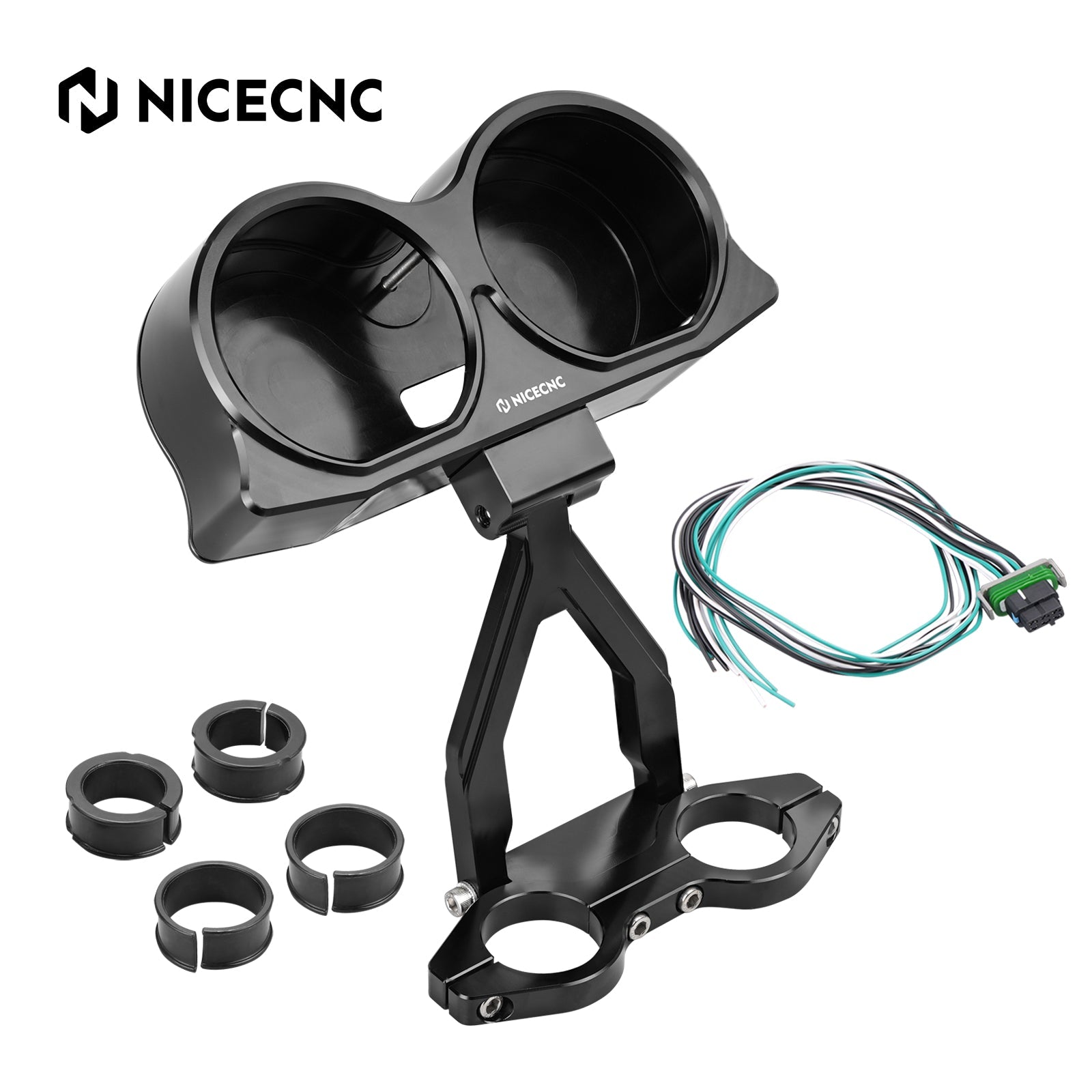 Handlebar Risers + Speedo Gauge Relocation Bracket Kit For Harley Road Glide 2015-2023