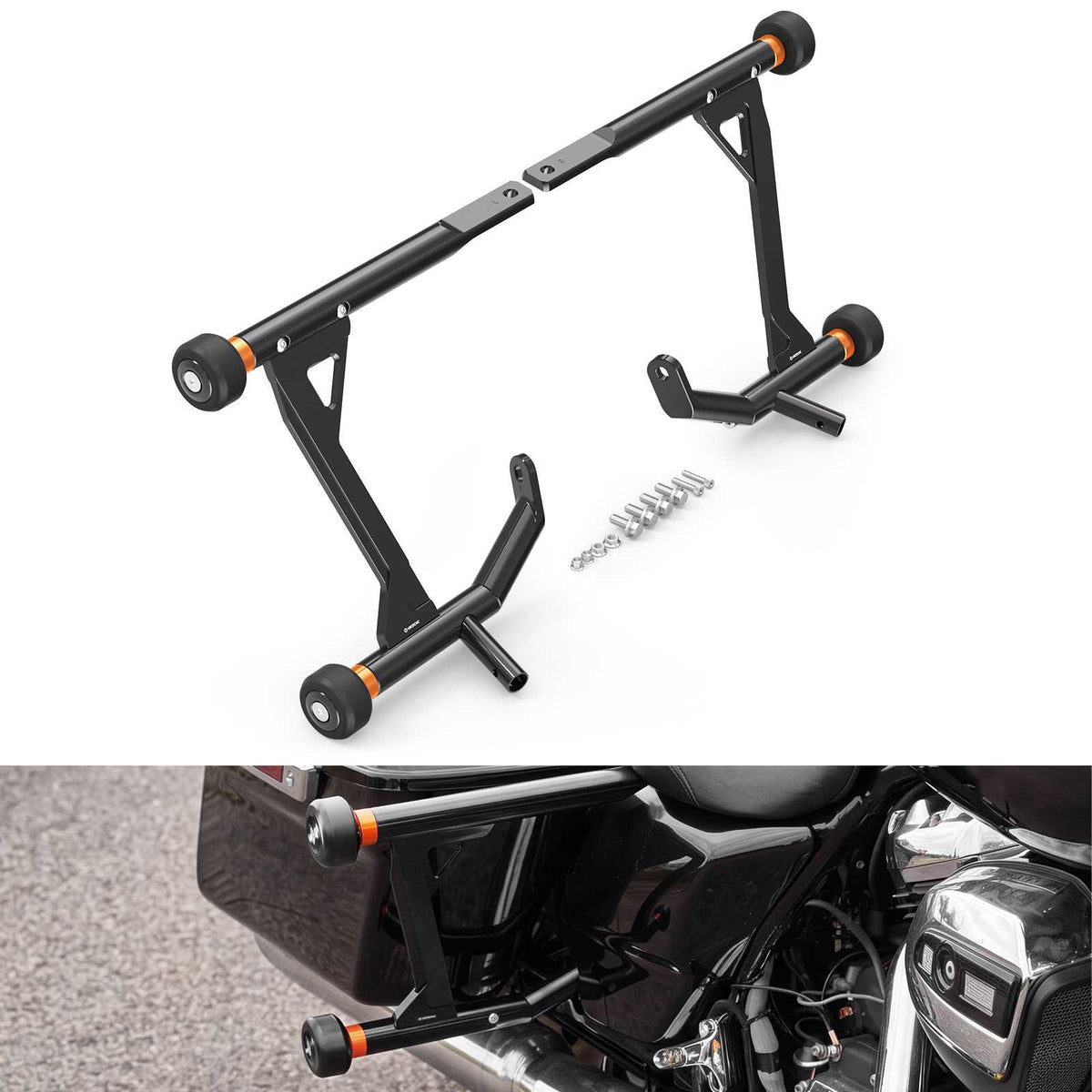 Replaceable Slider Saddlebag Crash Bar Guard for Harley Road Glide Street Glide Road King 2009-2025