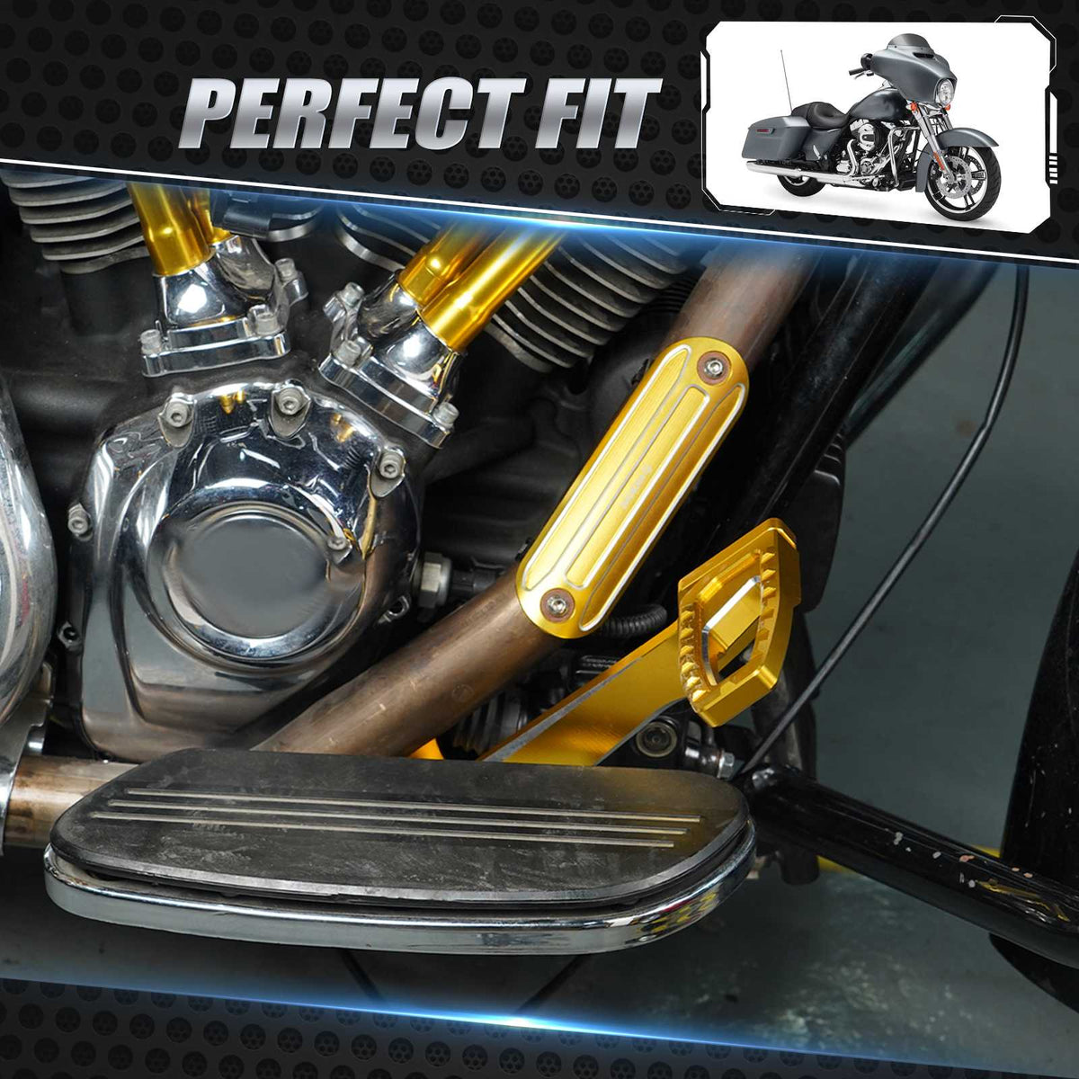 Kit de pédale de levier de frein arrière pour Harley Road King Electra Street Glide Ultra Limited Freewheeler
