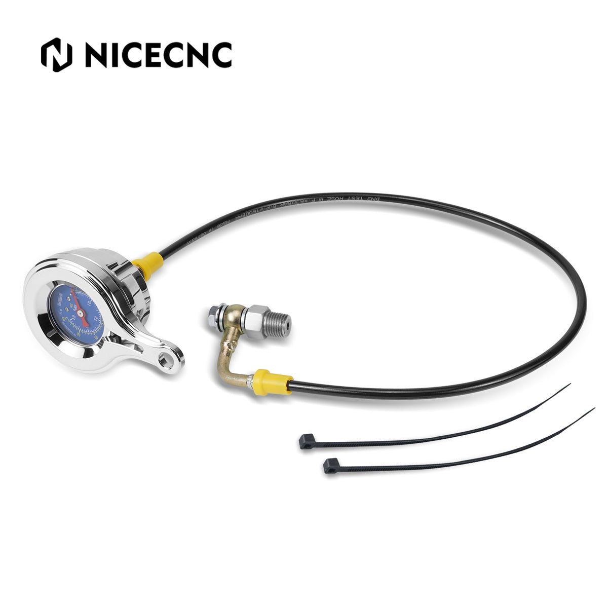 Chrome 60PSI Engine Oil Pressure Gauge Kit For Harley Road King Electra Tri Street Glide
