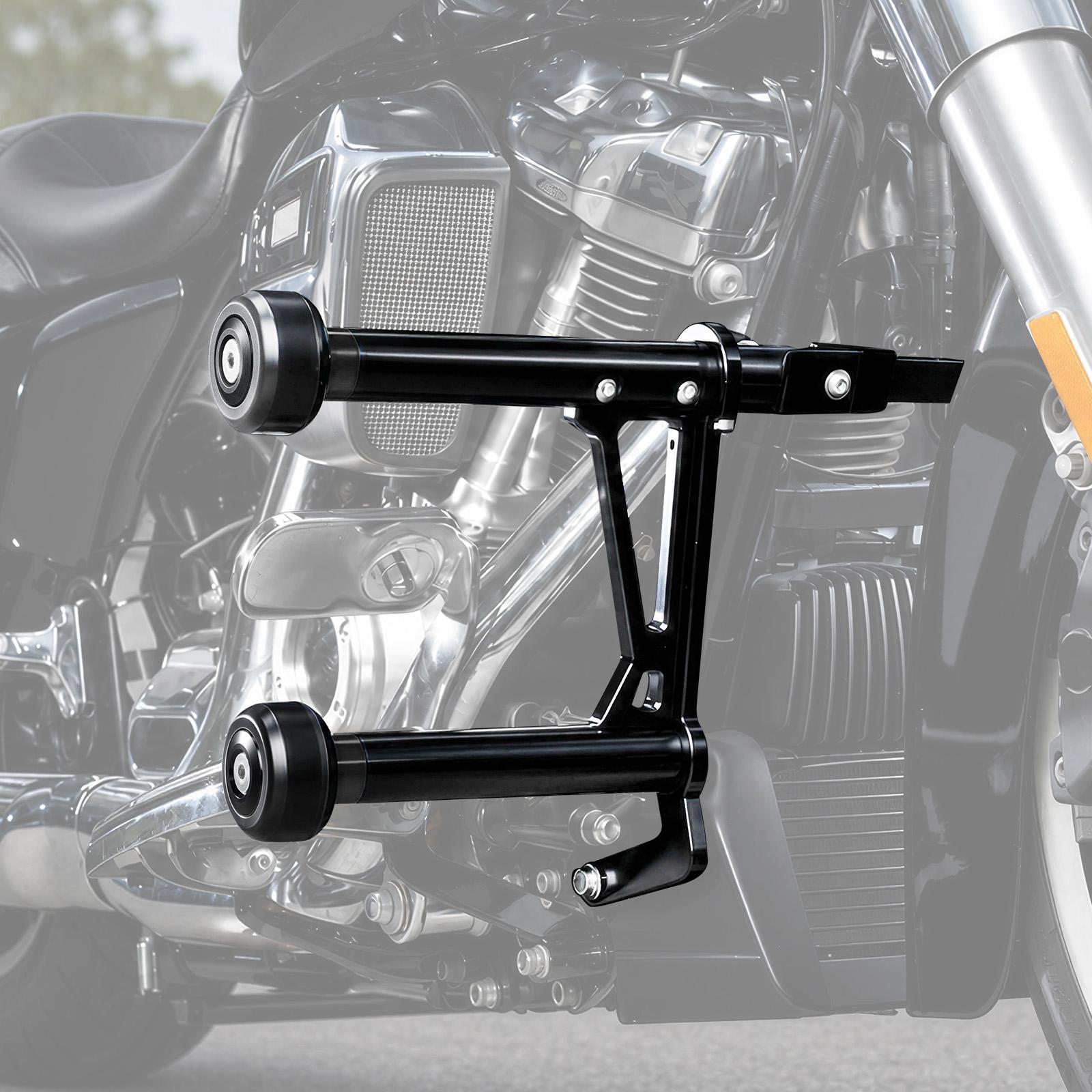 Modular Impact Protection Crash Bar with Replaceable Sliders for Harley Road King Electra Glide Street Glide