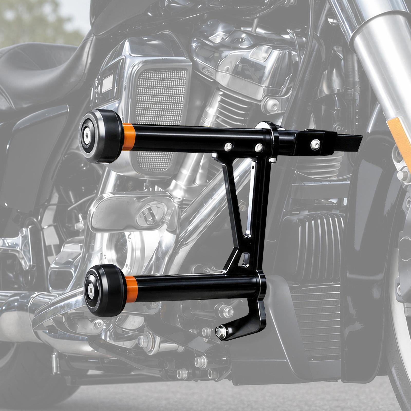 Modular Impact Protection Crash Bar with Replaceable Sliders for Harley Road King Electra Glide Street Glide
