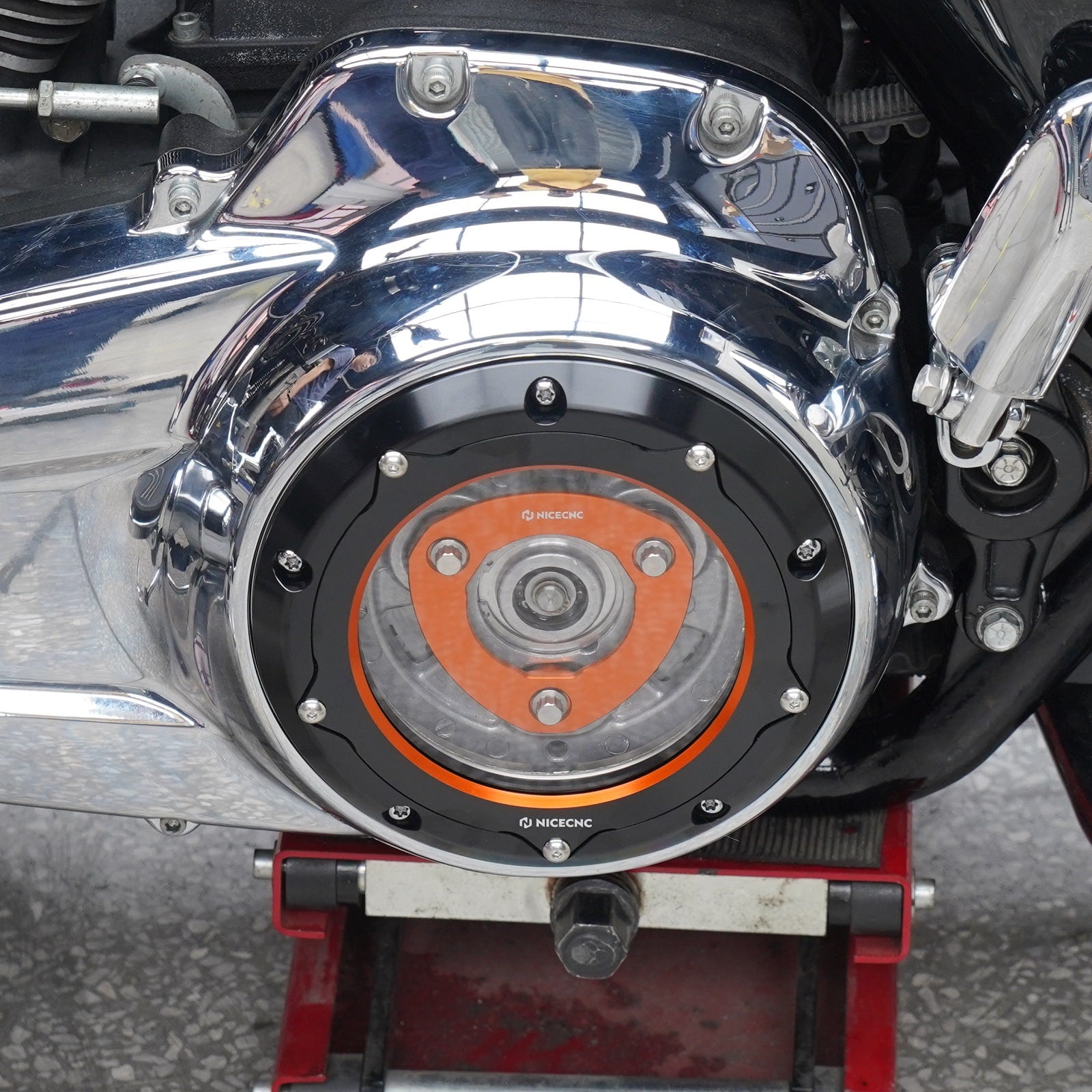 M8 Derby Cover w/Clutch Spring Stopper Plate Kit For Harley Road King Electra Street Glide