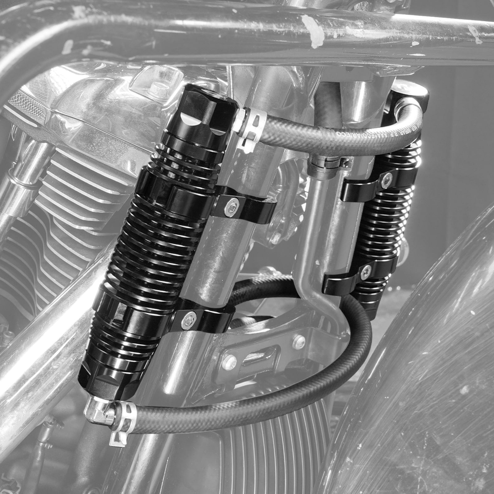 Modular Finned Dual Engine Oil Cooler Kit For Harley Road King Electra Street Glide