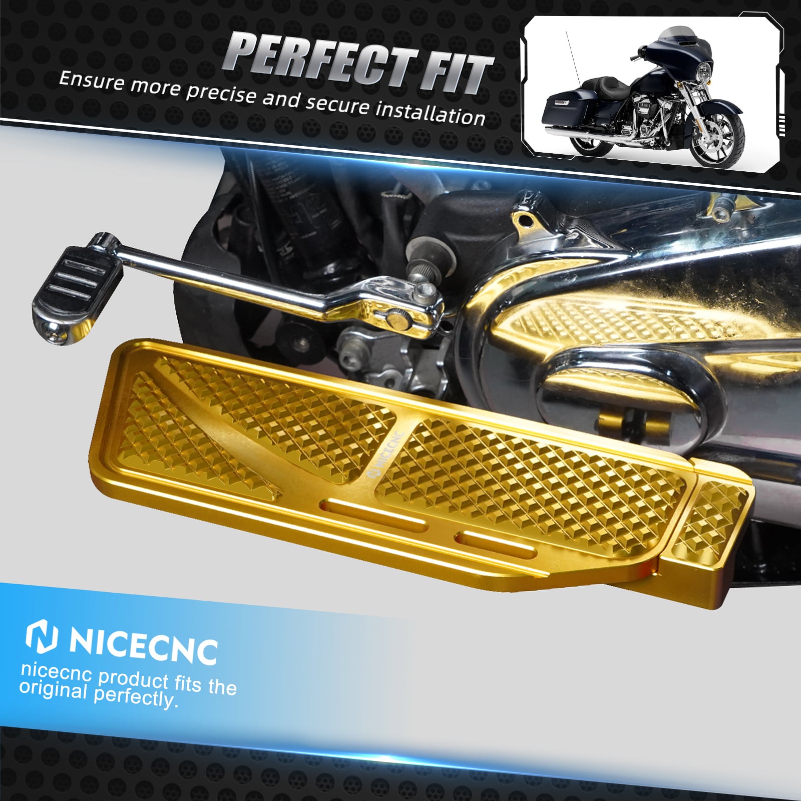 Rider Floorboards Footboards Inserts Kit For Harley Road King Electra Street Glide Ultra Limited