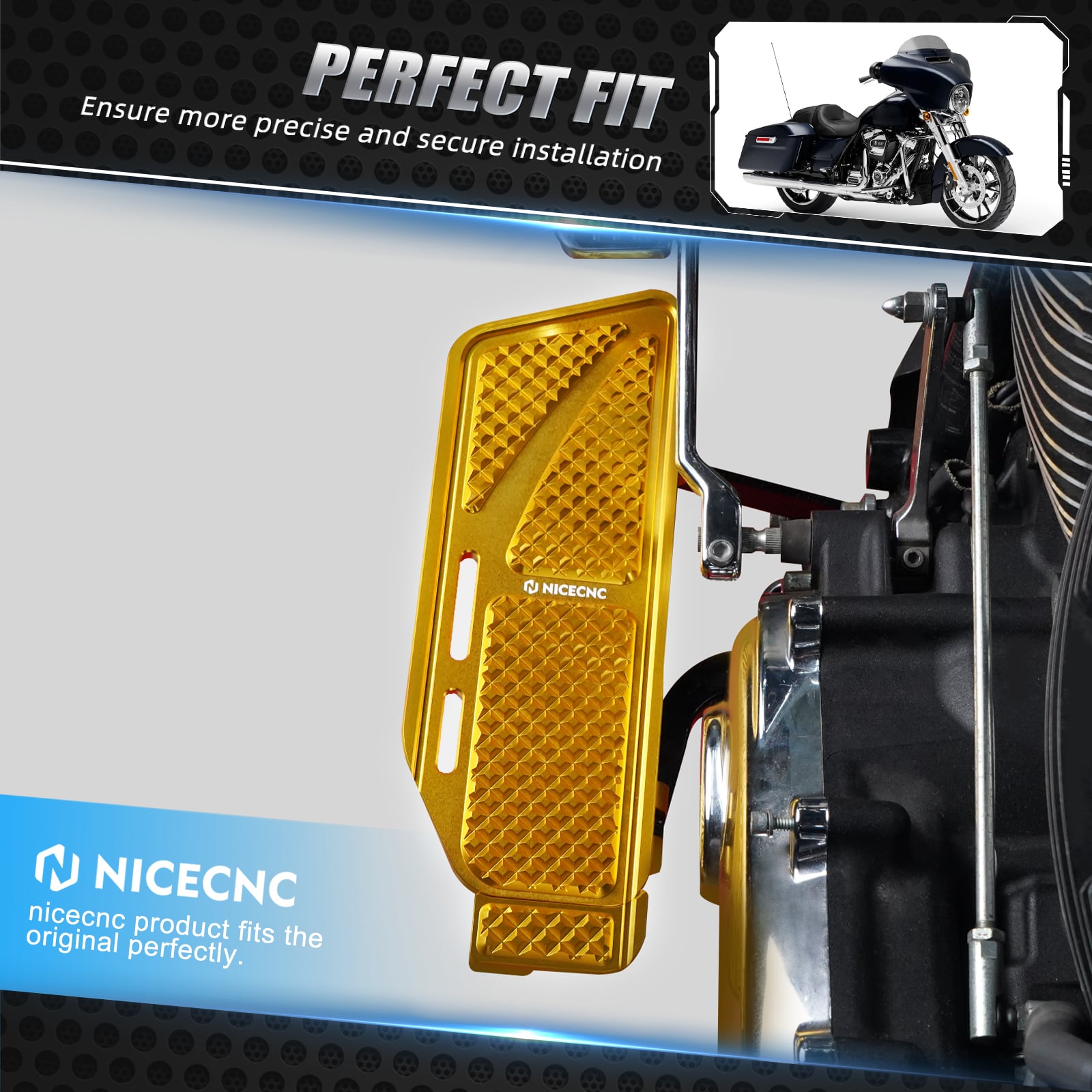 Rider Floorboards Footboards Inserts Kit For Harley Road King Electra Street Glide Ultra Limited