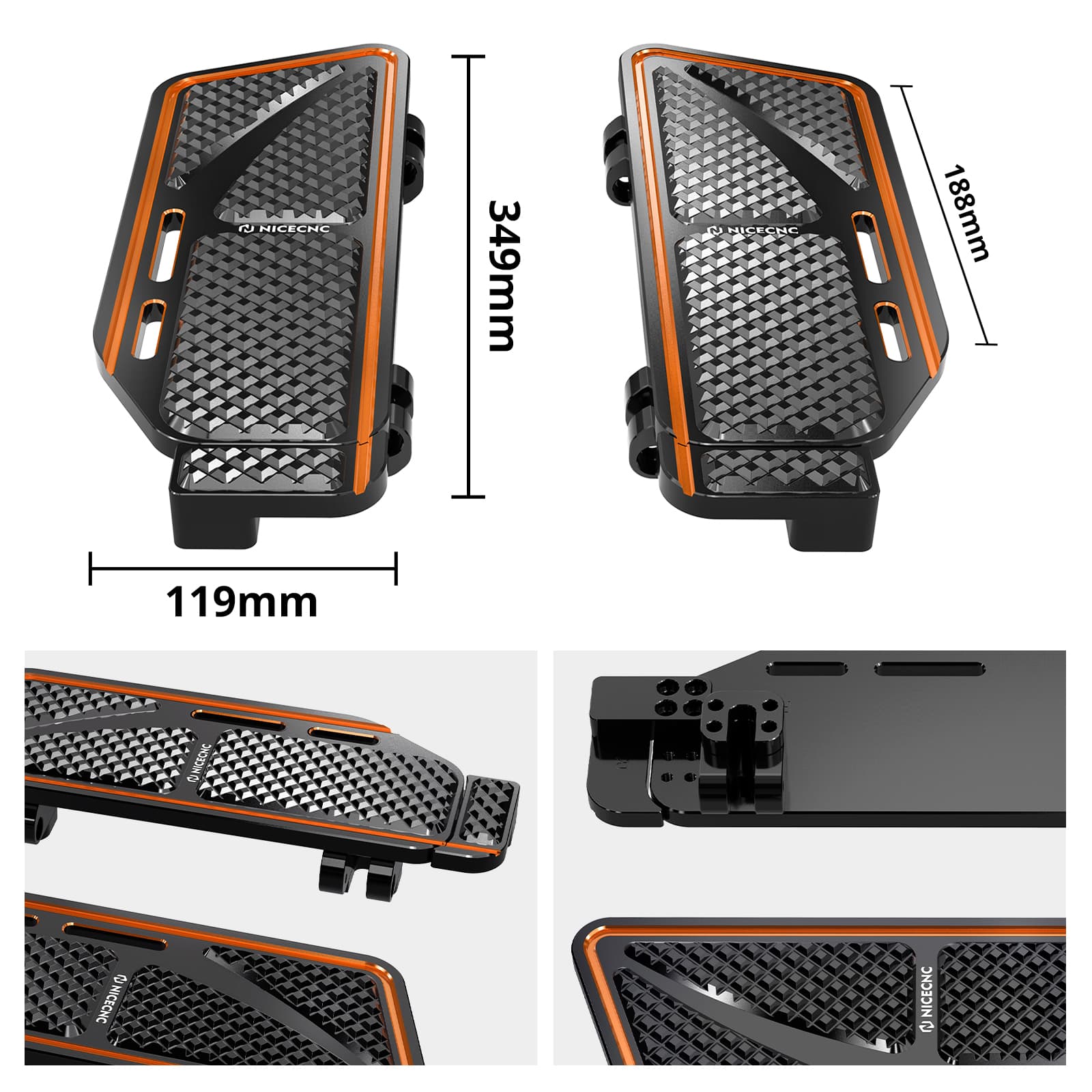 Rider Floorboards Footboards Inserts Kit For Harley Road King Electra Street Glide Ultra Limited
