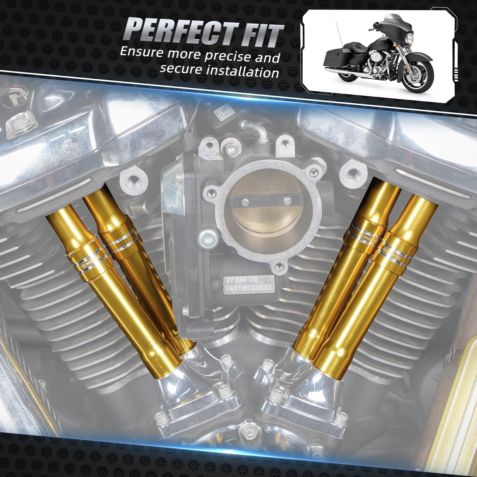 M8 Engine Tappet + Pushrod Tube Covers For Harley Fat Boy Heritage Classic 114