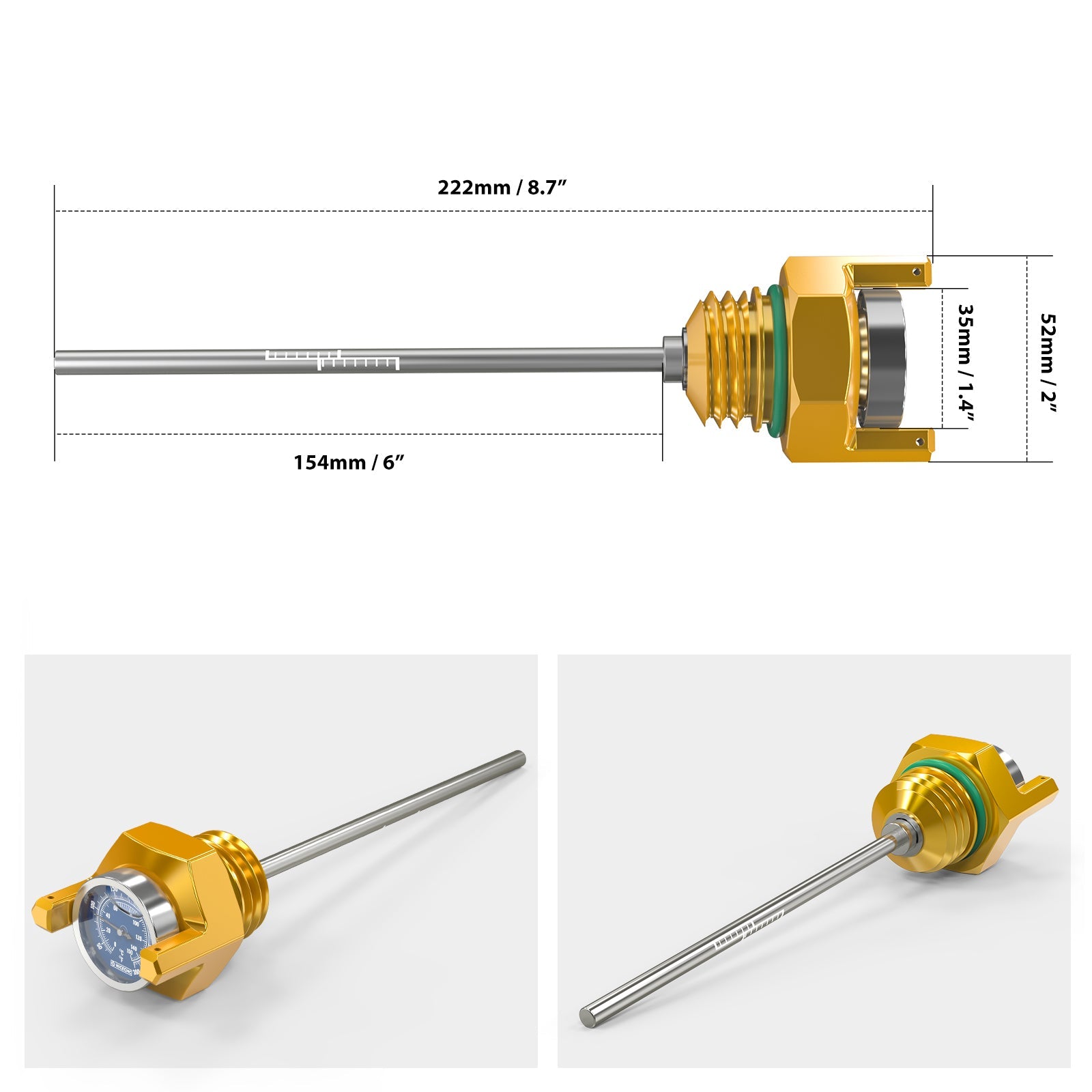 Oil Dipstick w/ Thermometer Temp Gauge For Harley Road King Street Glide Ultra Limited